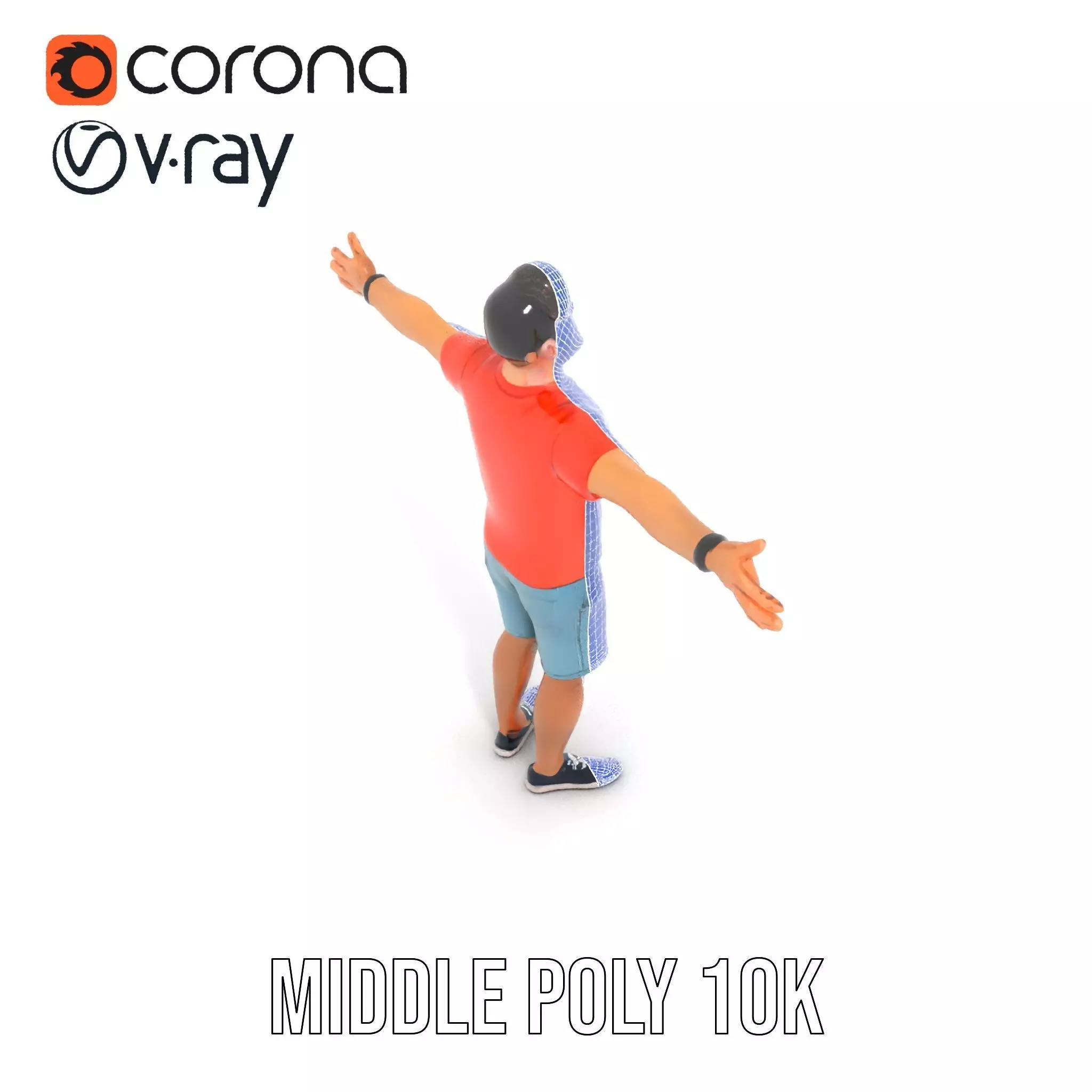 Casual Male Character Model Pack with Detailed Clothing Low-poly 3D model_15