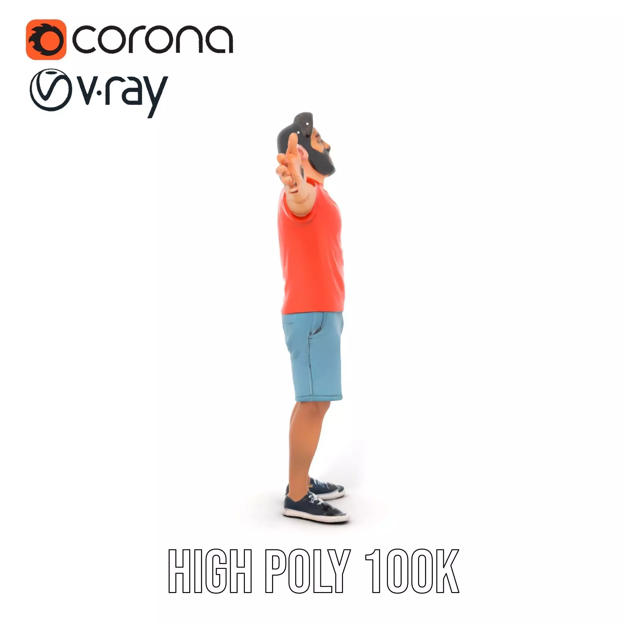 Casual Male Character Model Pack with Detailed Clothing Low-poly 3D model_31