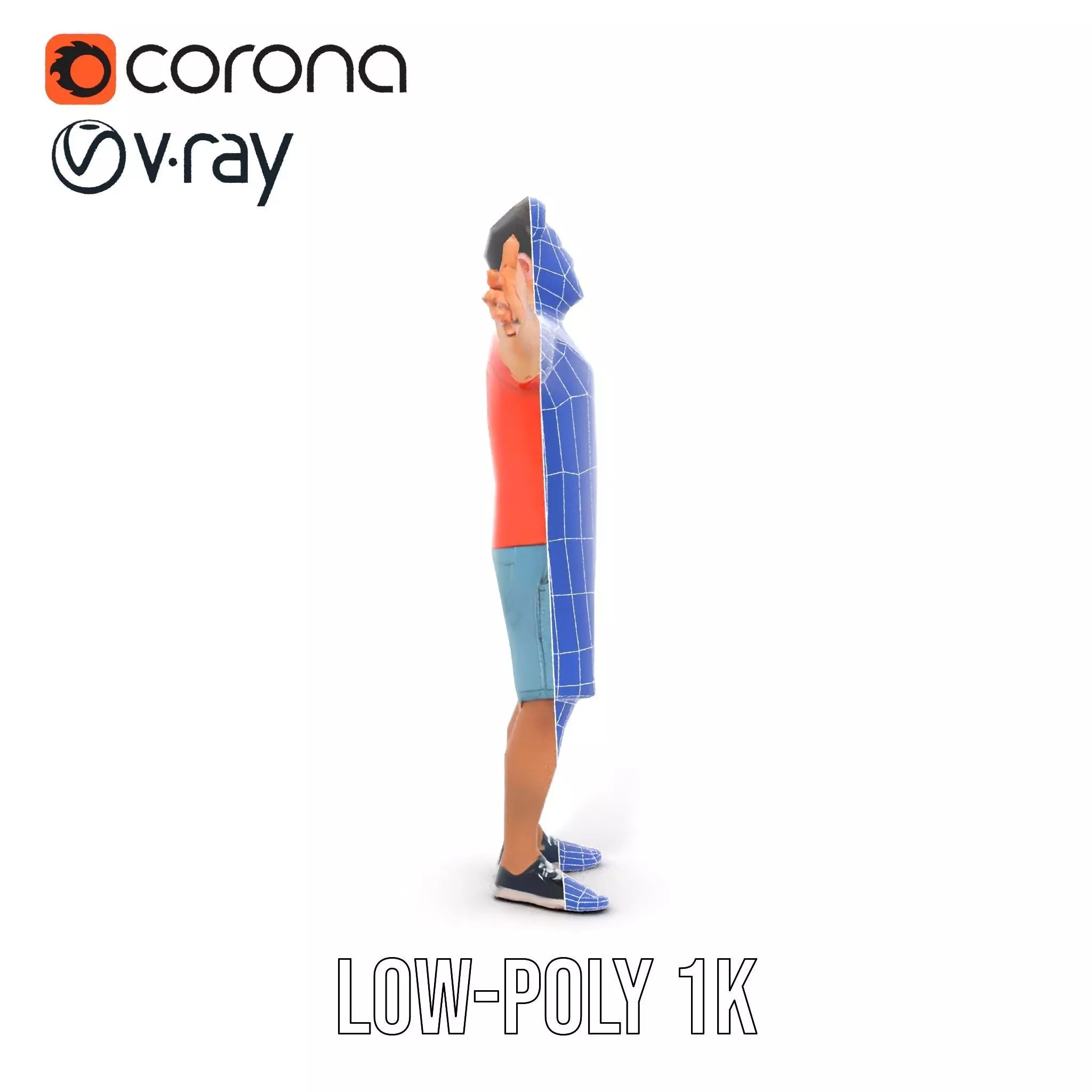 Casual Male Character Model Pack with Detailed Clothing Low-poly 3D model_24