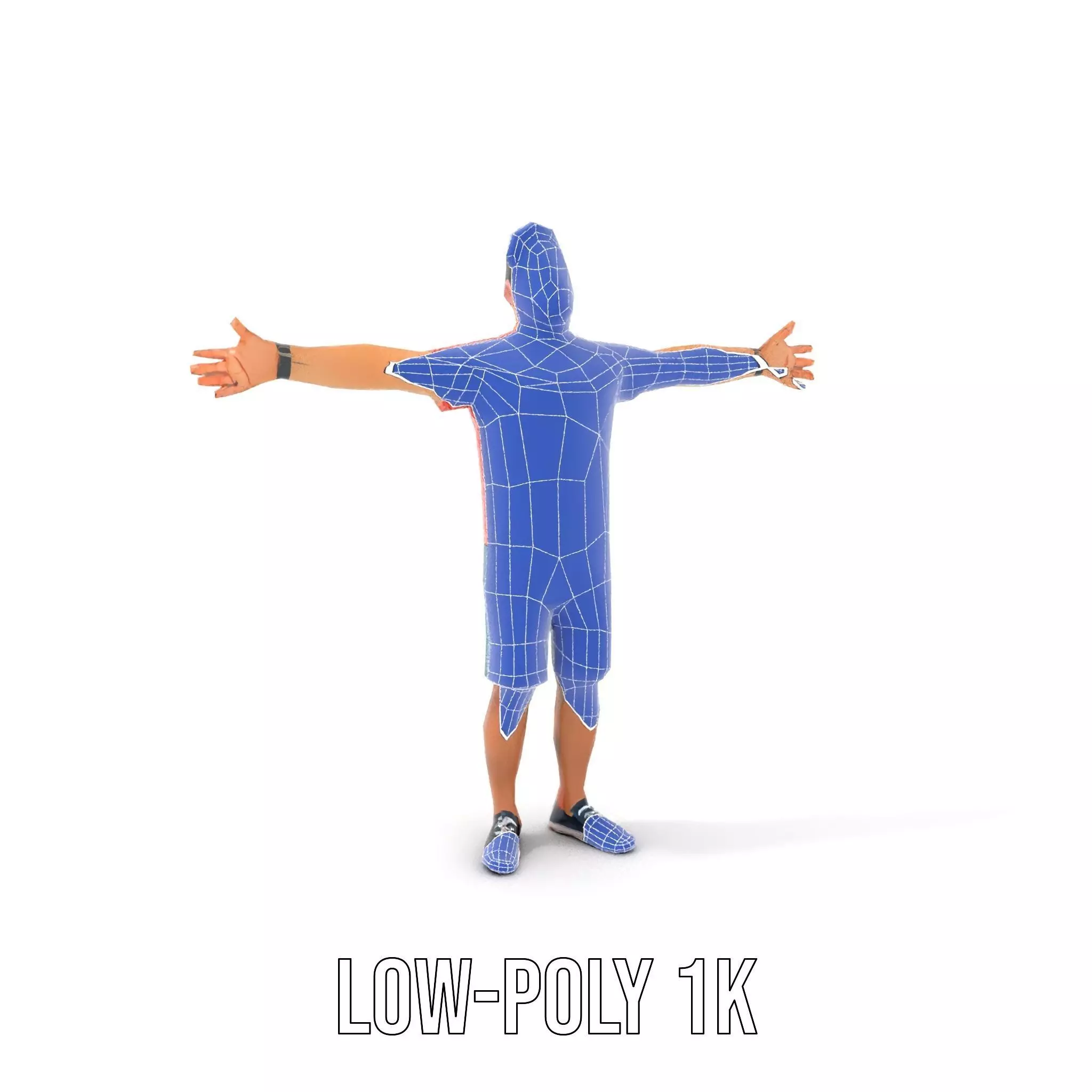 Casual Male Character Model Pack with Detailed Clothing Low-poly 3D model_13