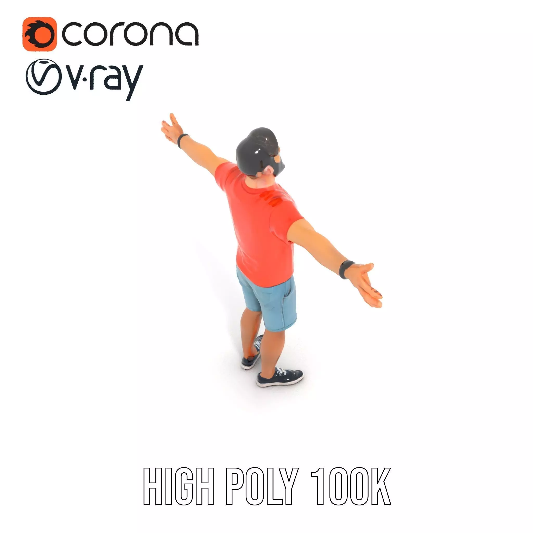 Casual Male Character Model Pack with Detailed Clothing Low-poly 3D model_17