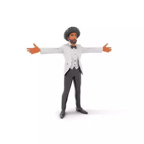 Elegant Tuxedo Model Pack with Afro Hairstyle Low-poly 3D model
