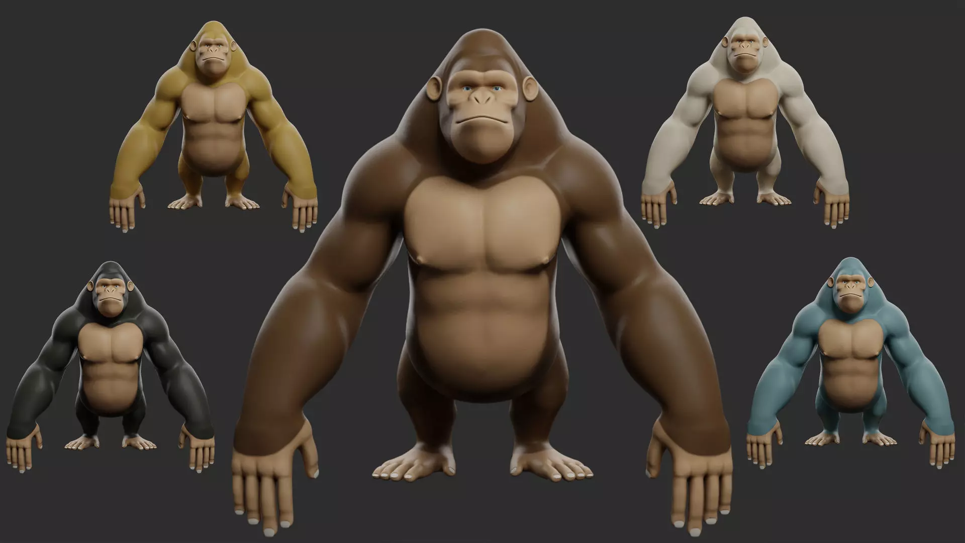 Primate Pack I Stylized II Cartoon 3D Model Collection_5