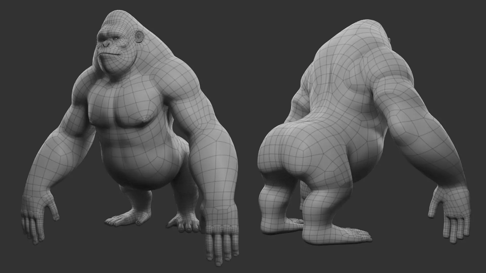 Primate Pack I Stylized II Cartoon 3D Model Collection_13