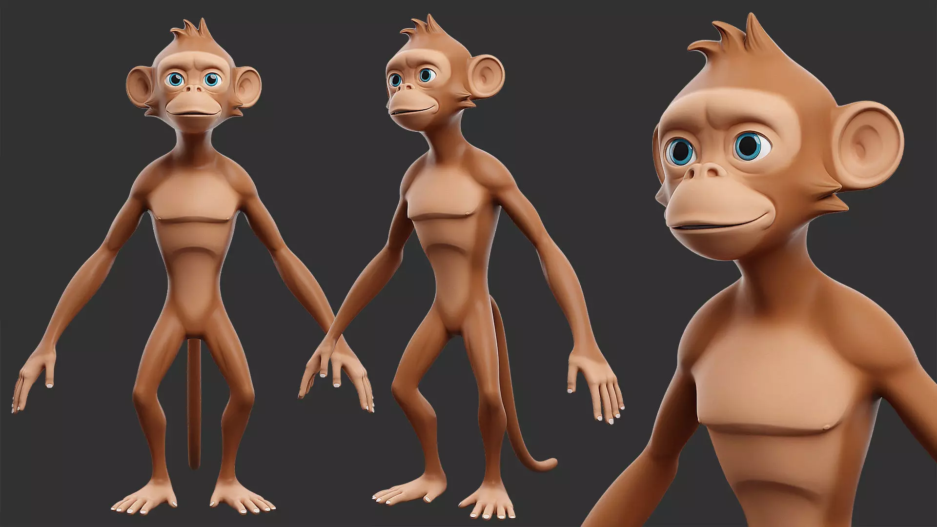 Primate Pack I Stylized II Cartoon 3D Model Collection_4