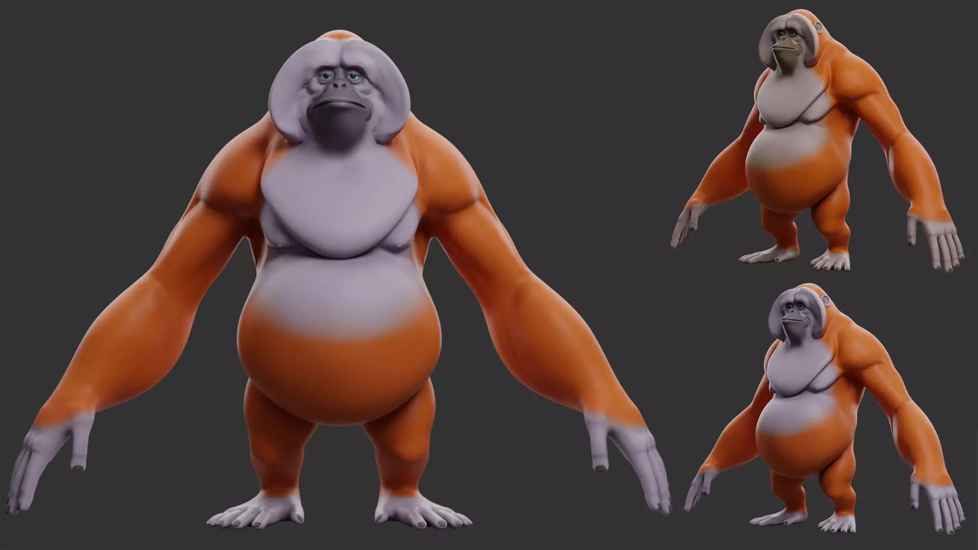 Primate Pack I Stylized II Cartoon 3D Model Collection_6