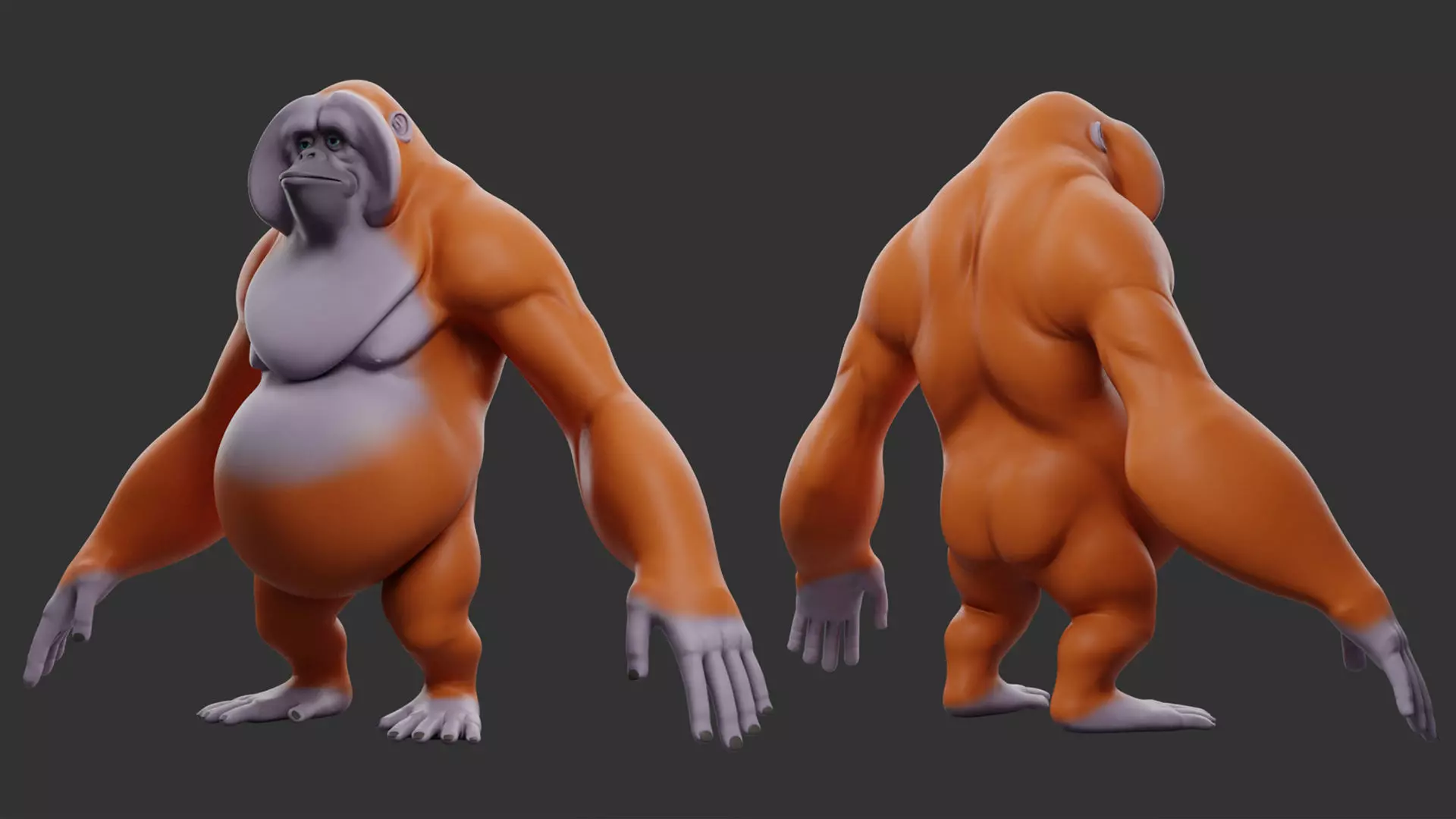 Primate Pack I Stylized II Cartoon 3D Model Collection_17