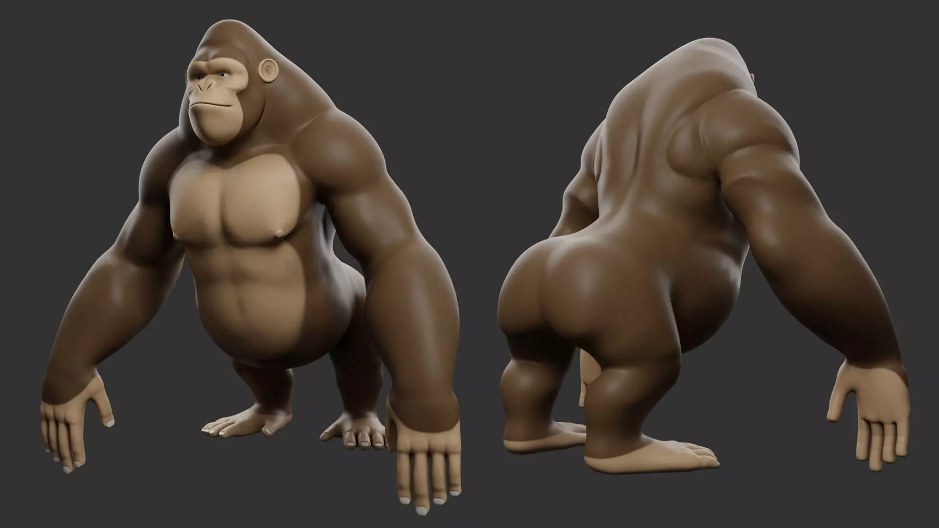 Primate Pack I Stylized II Cartoon 3D Model Collection_12