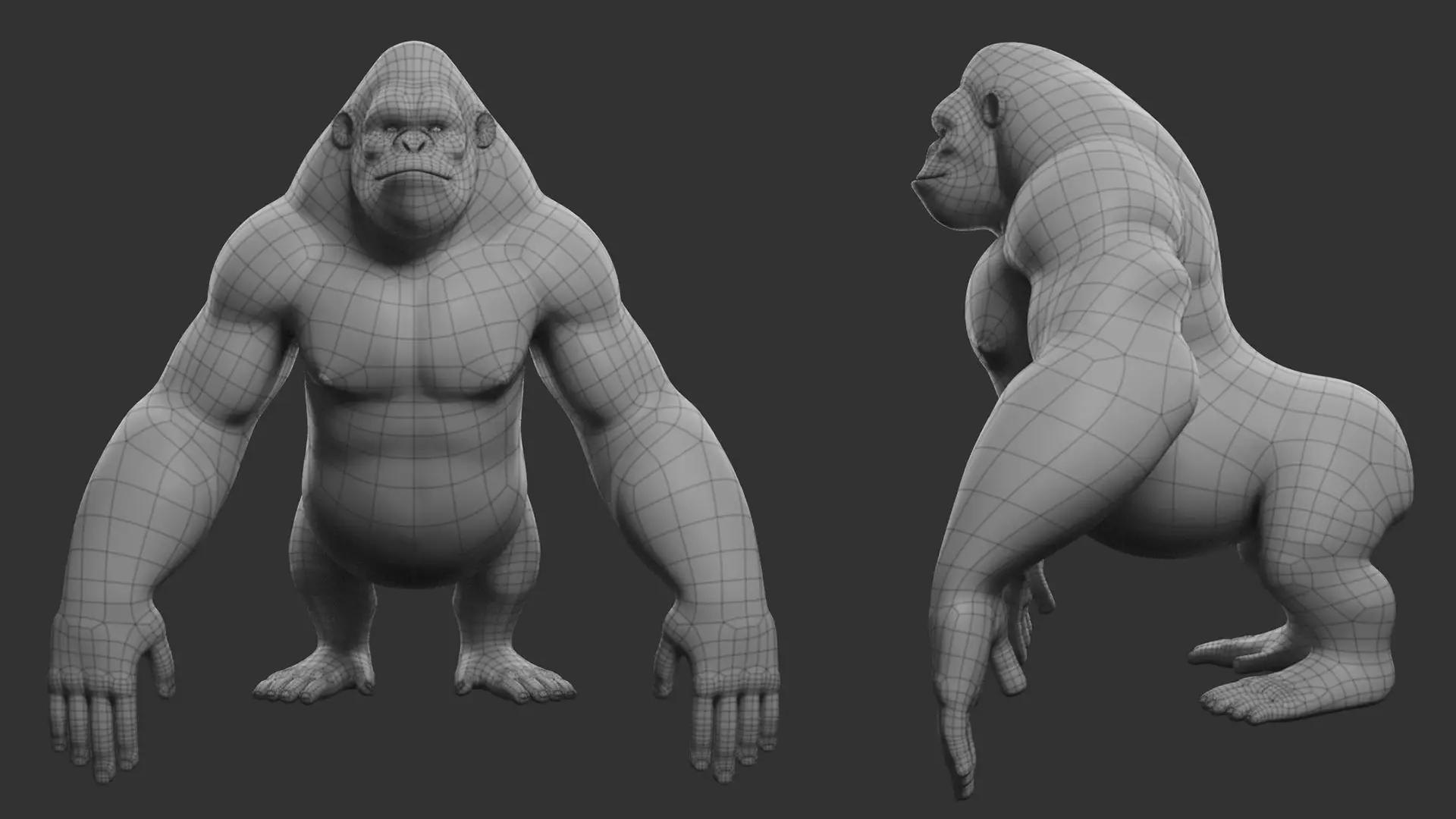 Primate Pack I Stylized II Cartoon 3D Model Collection_11