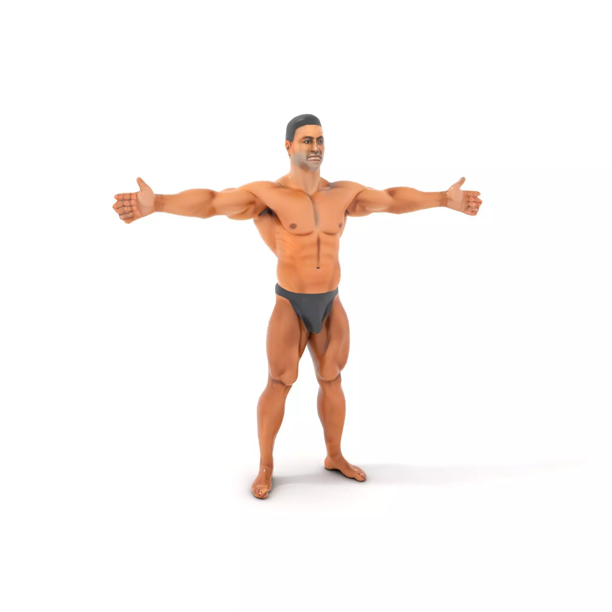 Realistic Male Bodybuilder Model Pack Low-poly 3D model_6