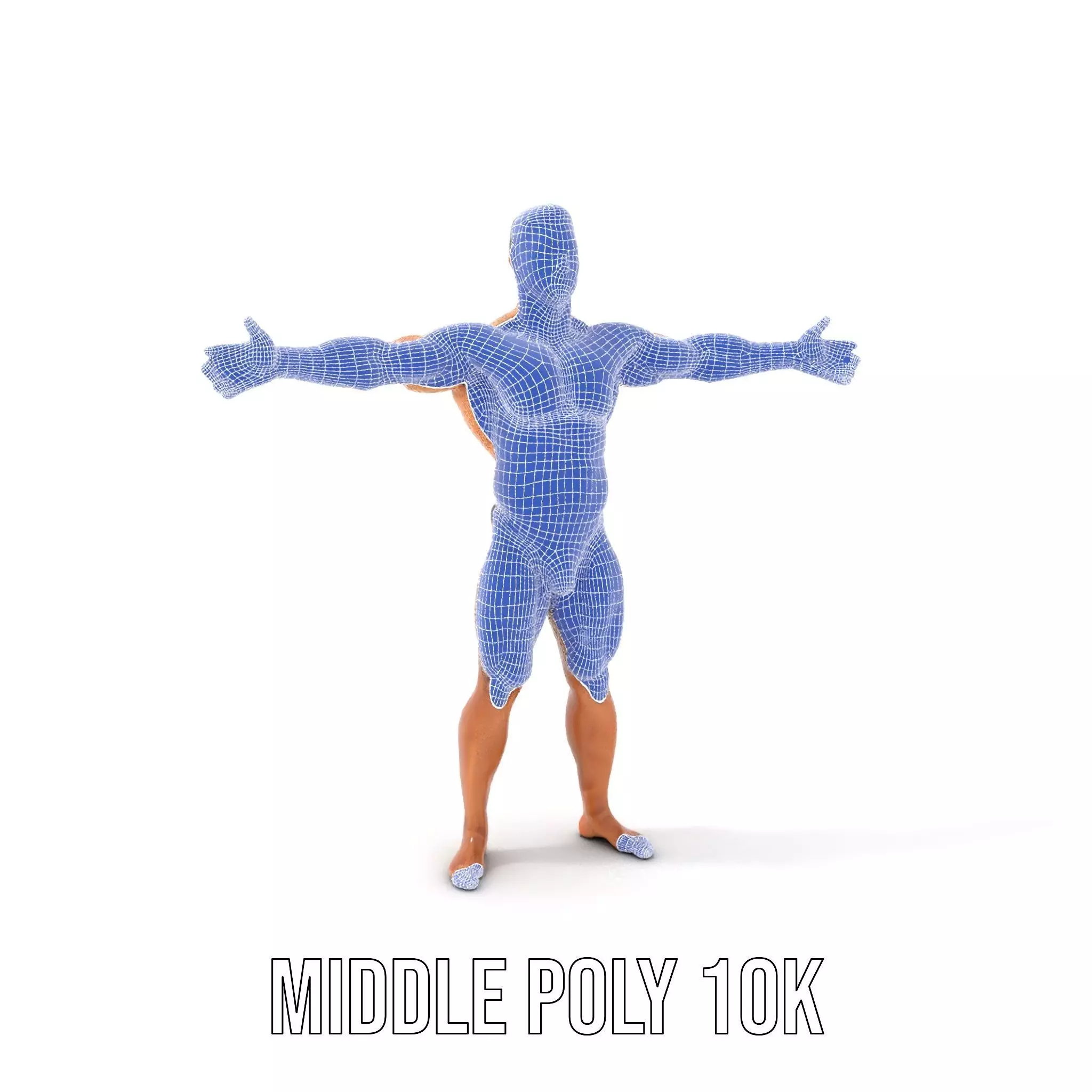 Realistic Male Bodybuilder Model Pack Low-poly 3D model_10