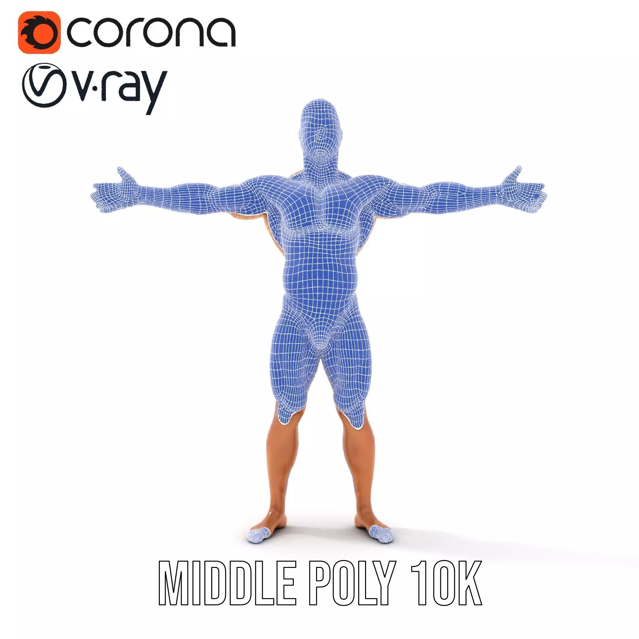 Realistic Male Bodybuilder Model Pack Low-poly 3D model_29