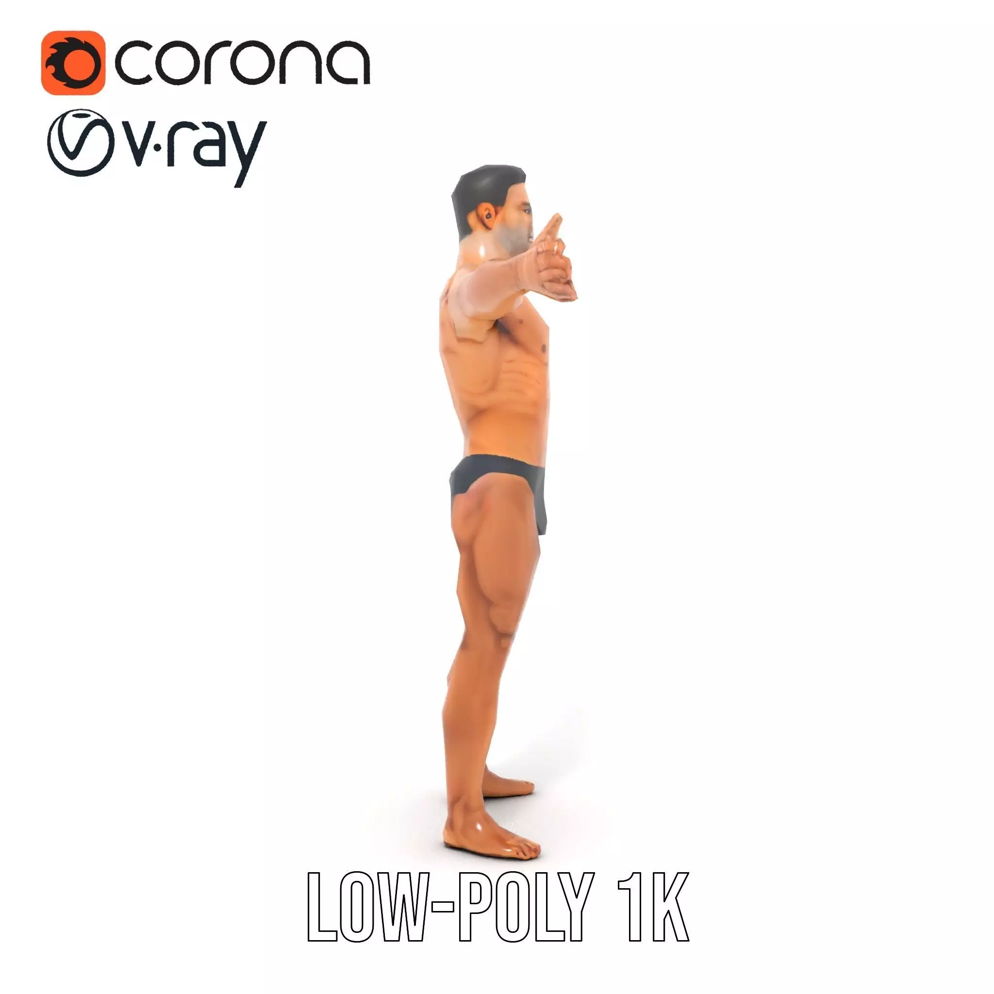 Realistic Male Bodybuilder Model Pack Low-poly 3D model_22