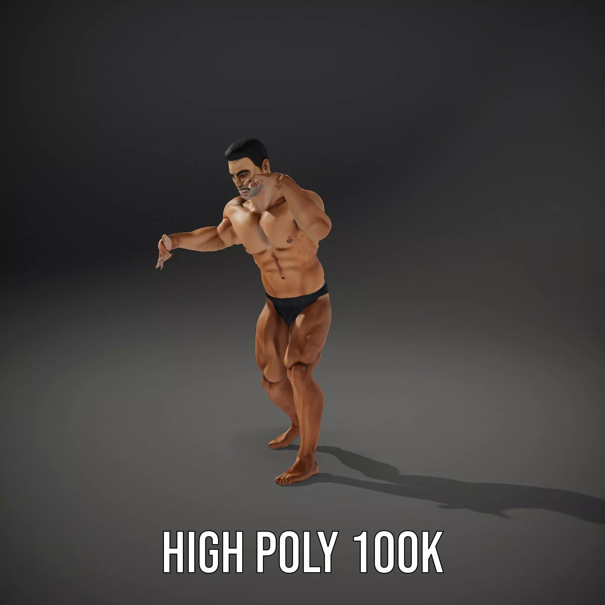 Realistic Male Bodybuilder Model Pack Low-poly 3D model_31