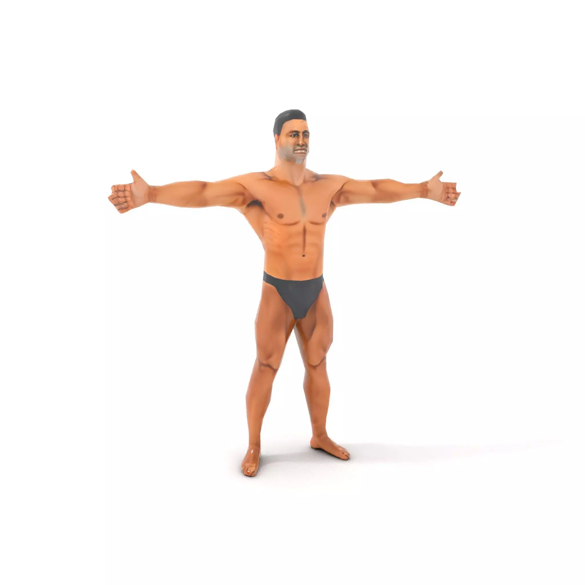 Realistic Male Bodybuilder Model Pack Low-poly 3D model_8