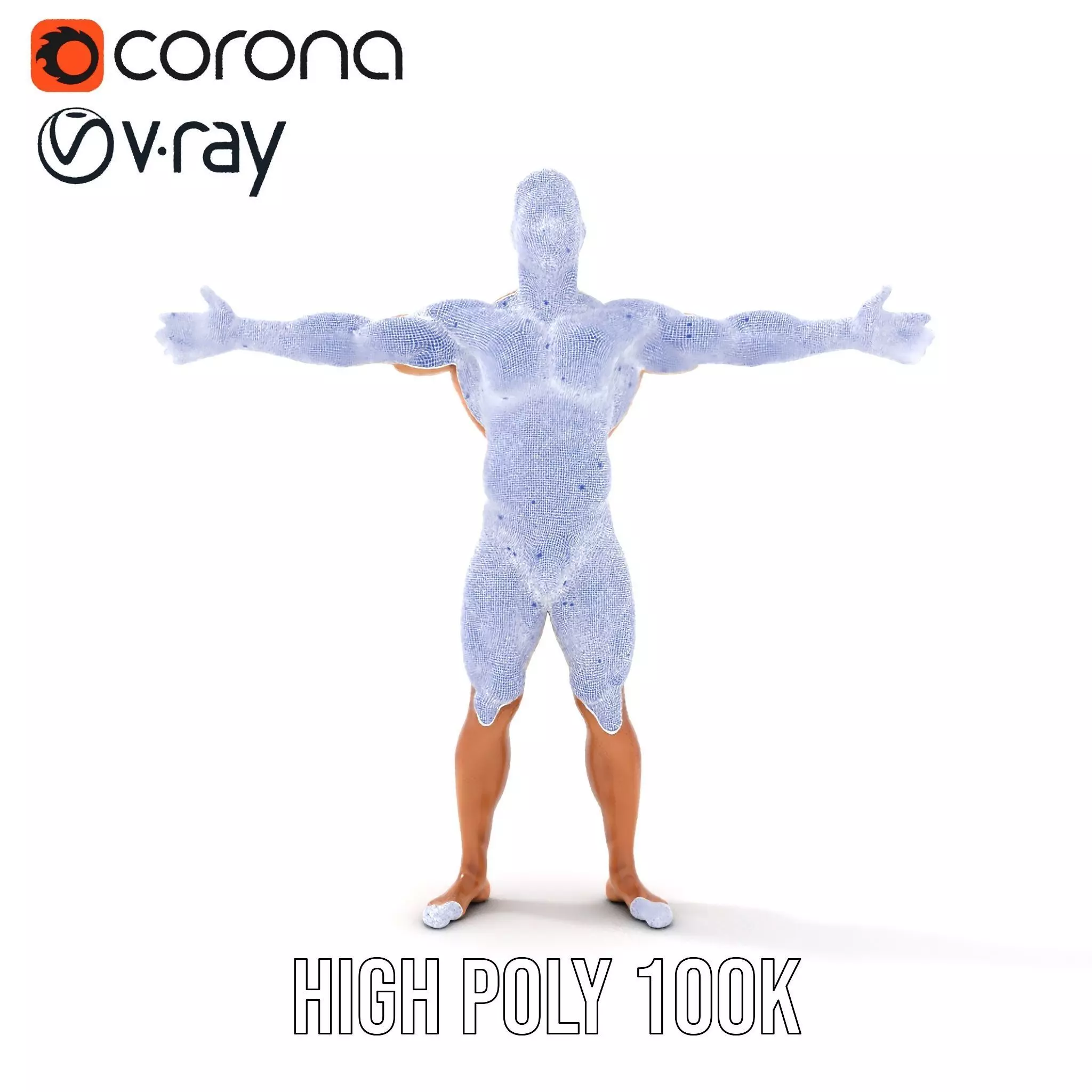 Realistic Male Bodybuilder Model Pack Low-poly 3D model_33