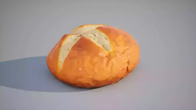 Bread bun Game ready 3K triangles 4K PBR textures Low-poly 3D model 5
