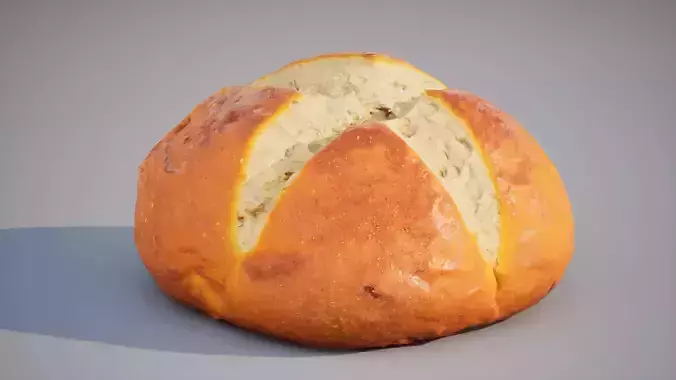 Bread bun Game ready 3K triangles 4K PBR textures