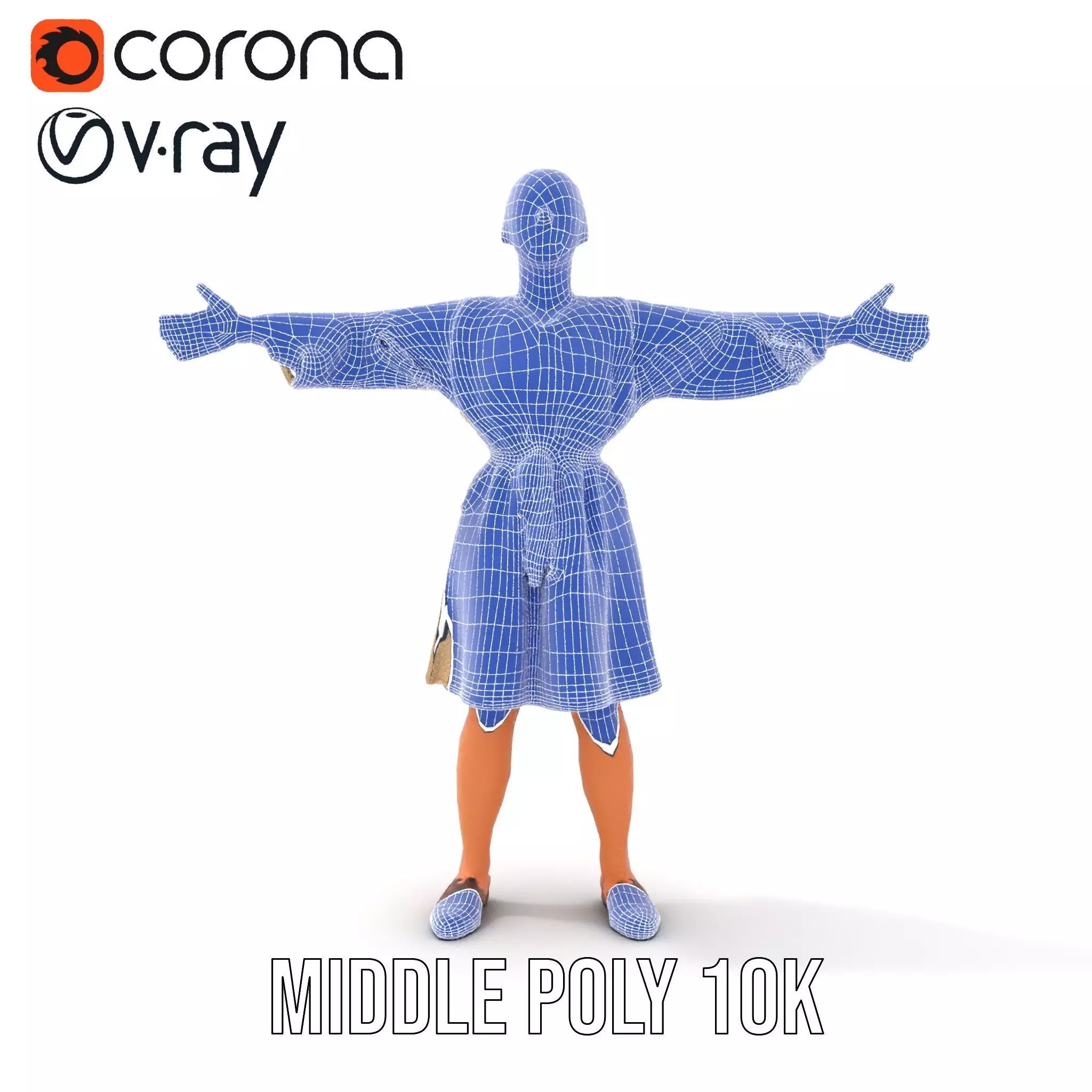 Casual Dress with Belt model pack Low-poly 3D model_29