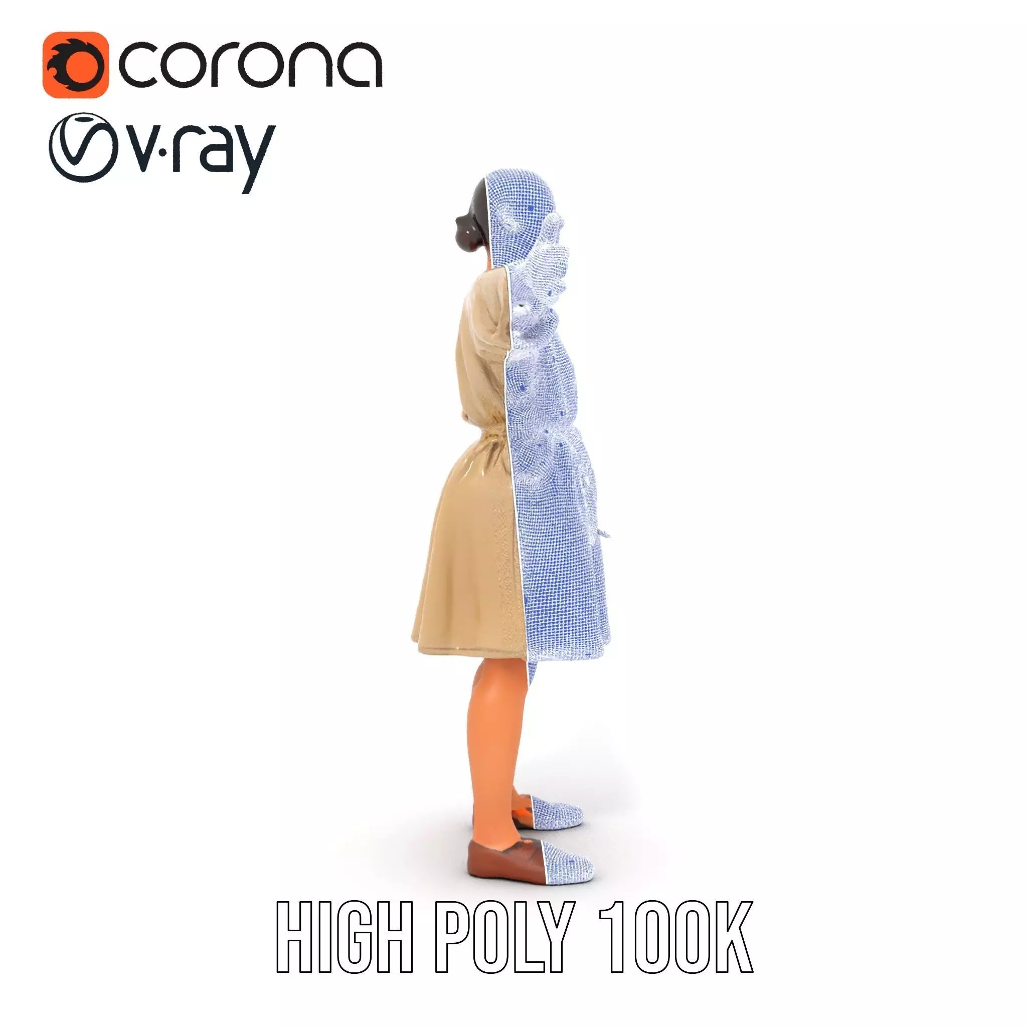 Casual Dress with Belt model pack Low-poly 3D model_33