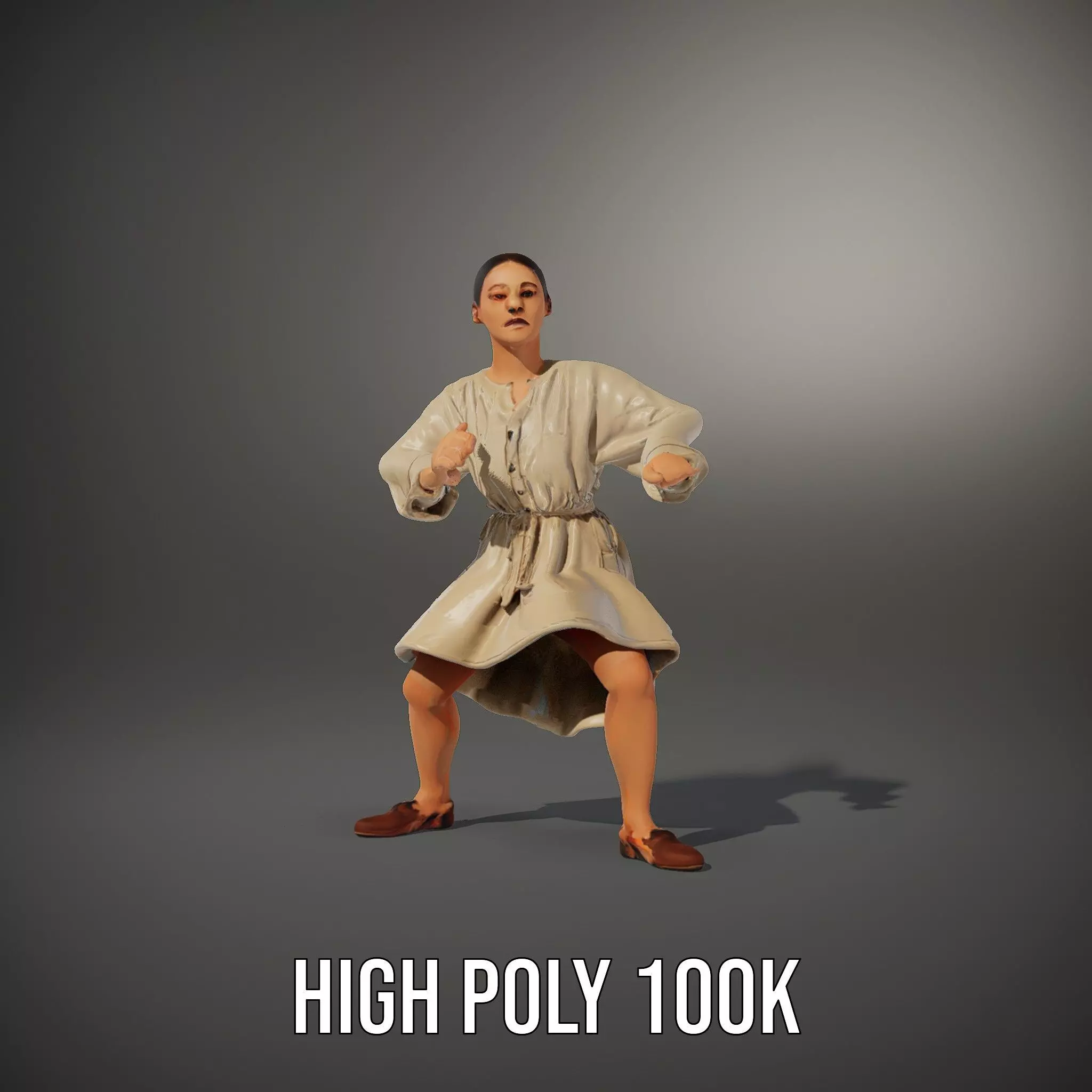 Casual Dress with Belt model pack Low-poly 3D model_31