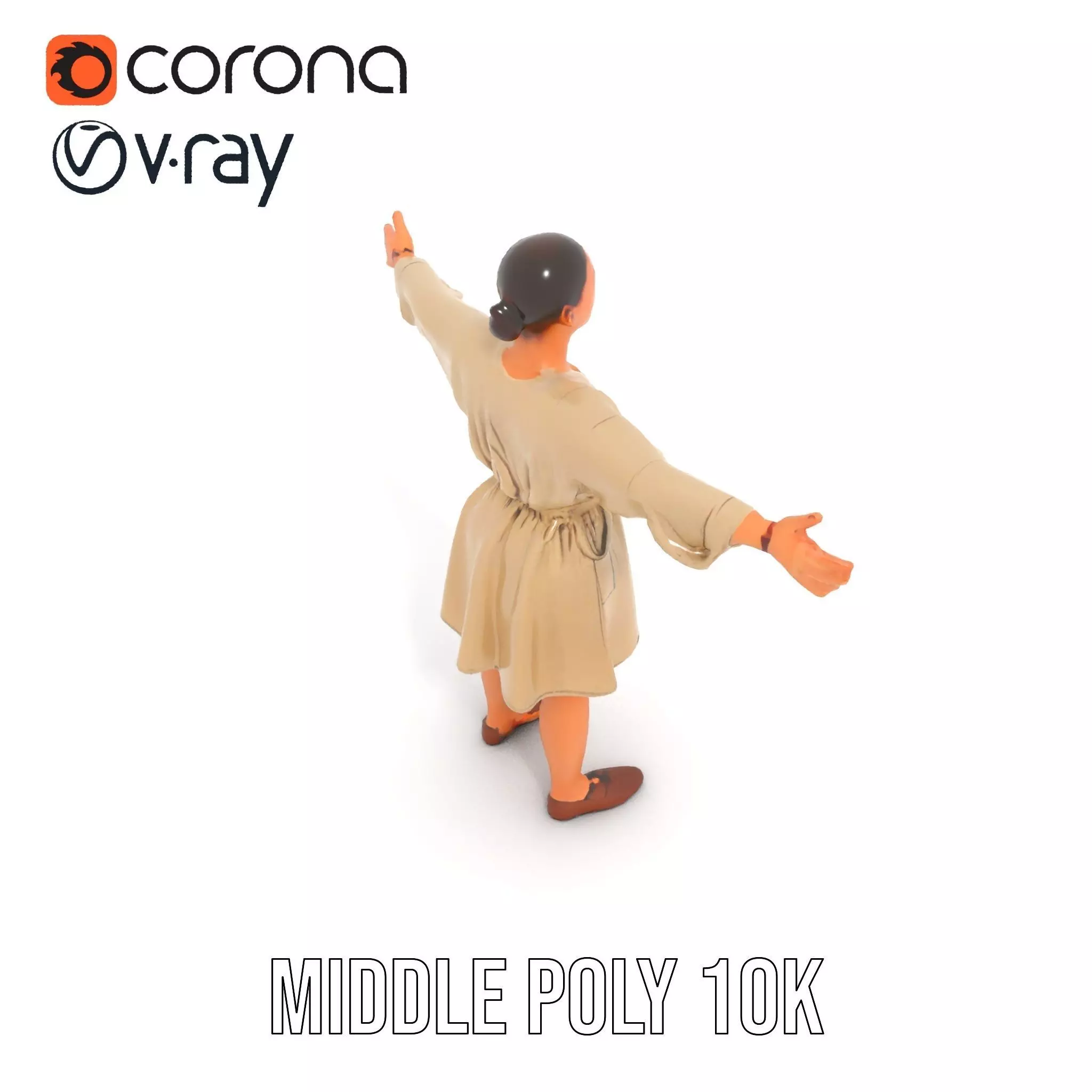 Casual Dress with Belt model pack Low-poly 3D model_18