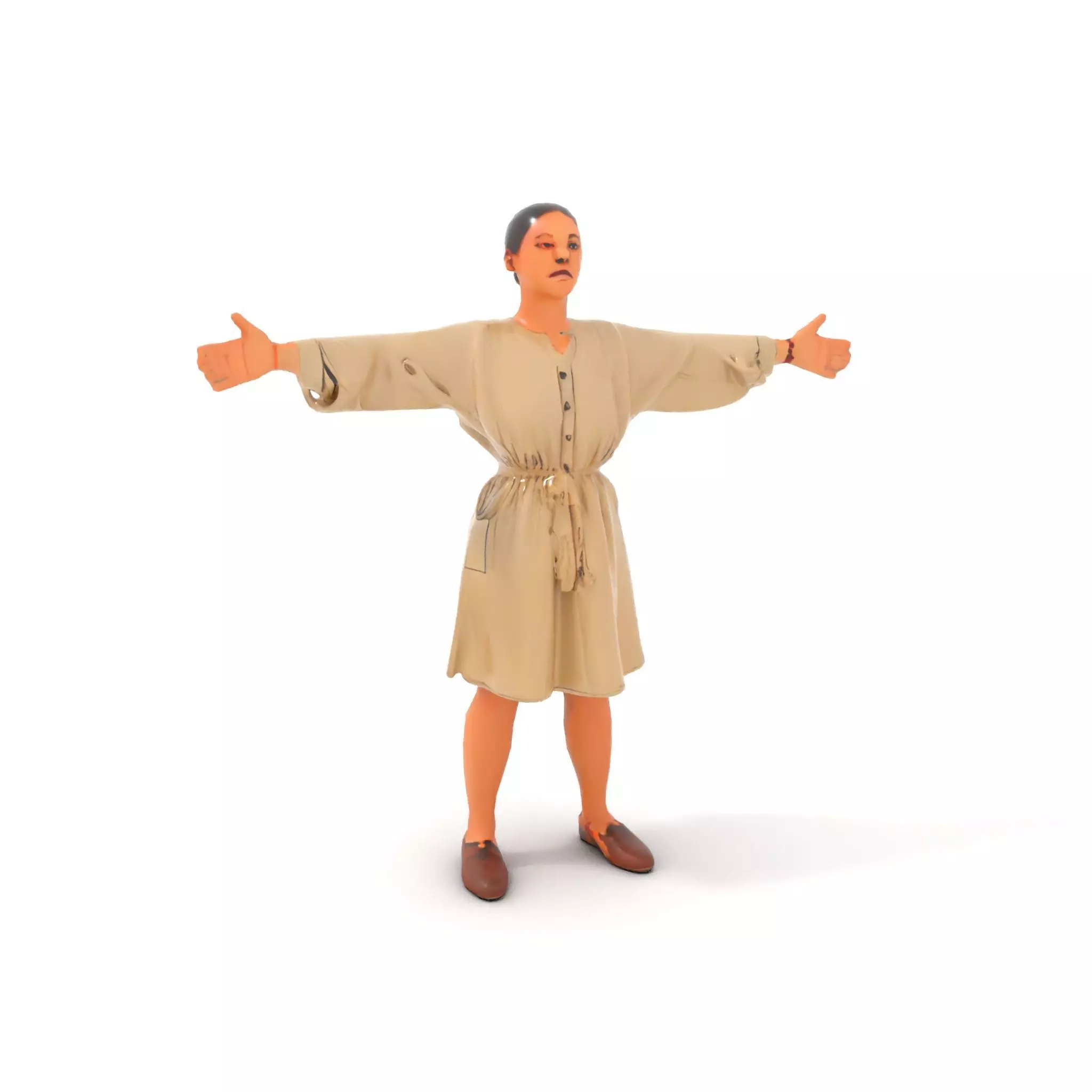 Casual Dress with Belt model pack Low-poly 3D model_6