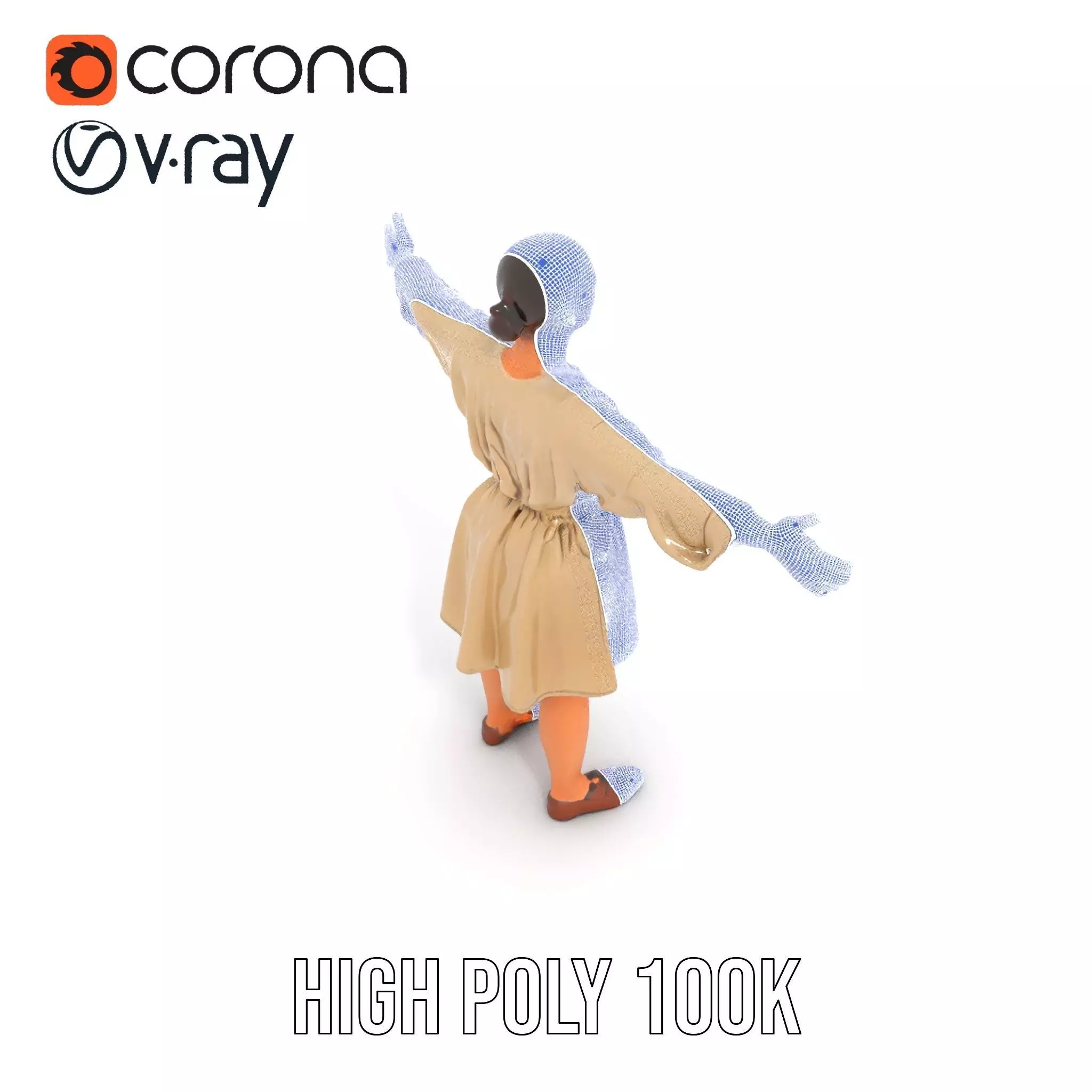 Casual Dress with Belt model pack Low-poly 3D model_32