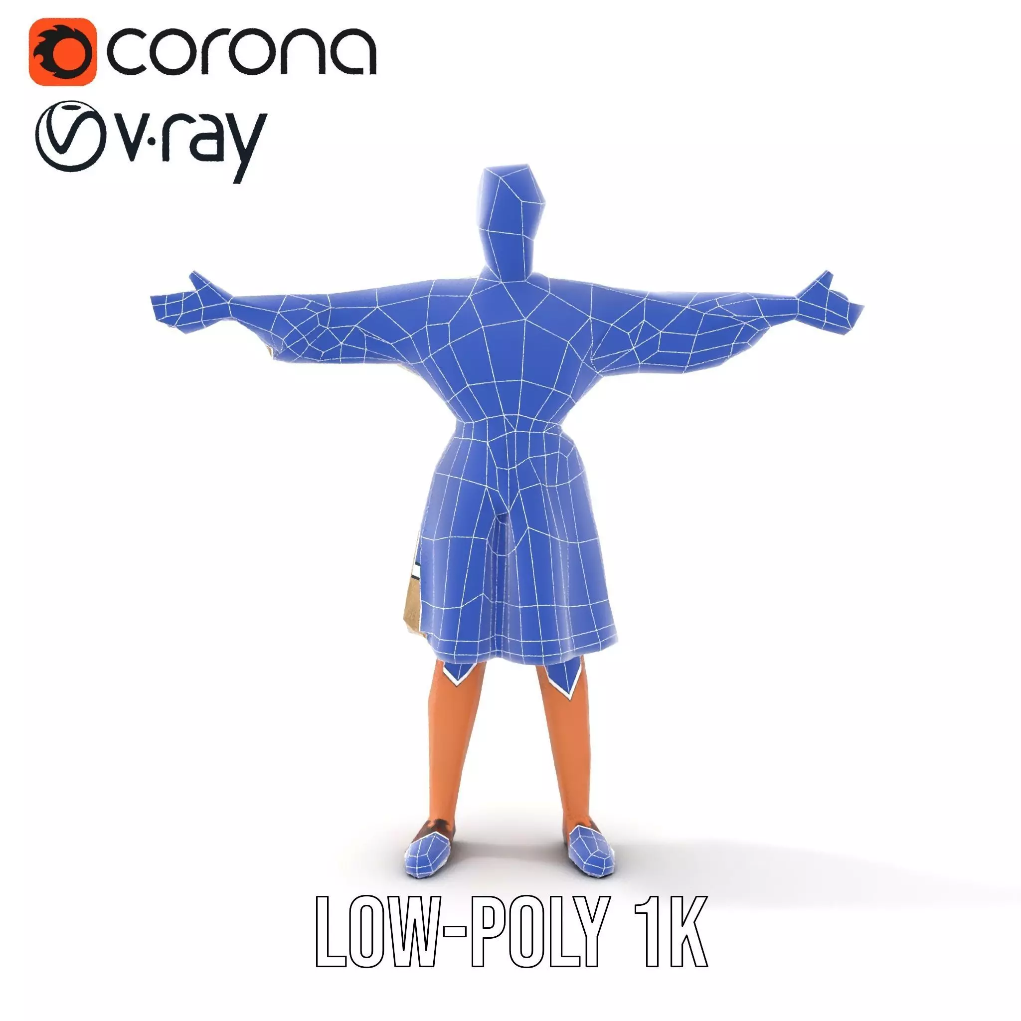 Casual Dress with Belt model pack Low-poly 3D model_30