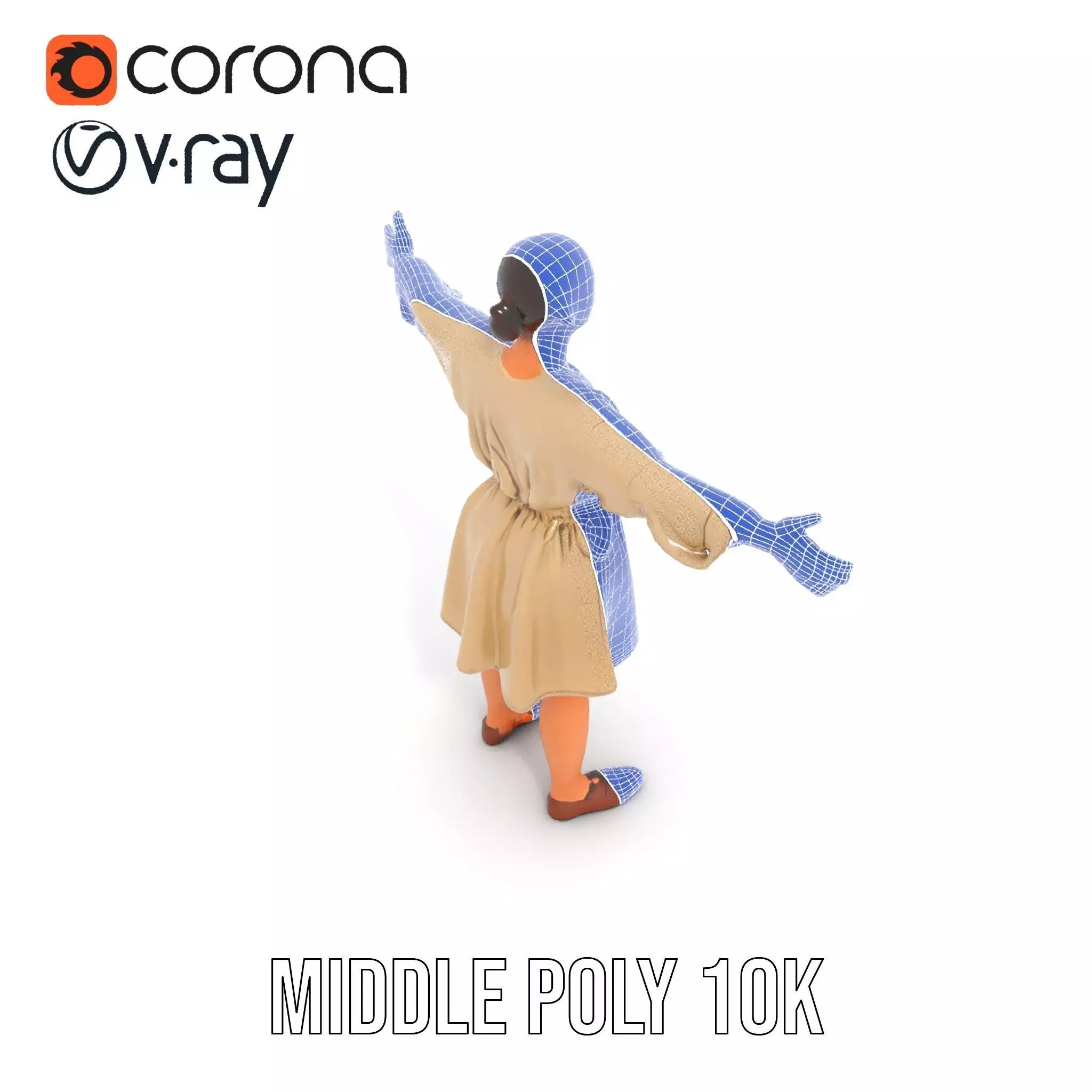 Casual Dress with Belt model pack Low-poly 3D model_10