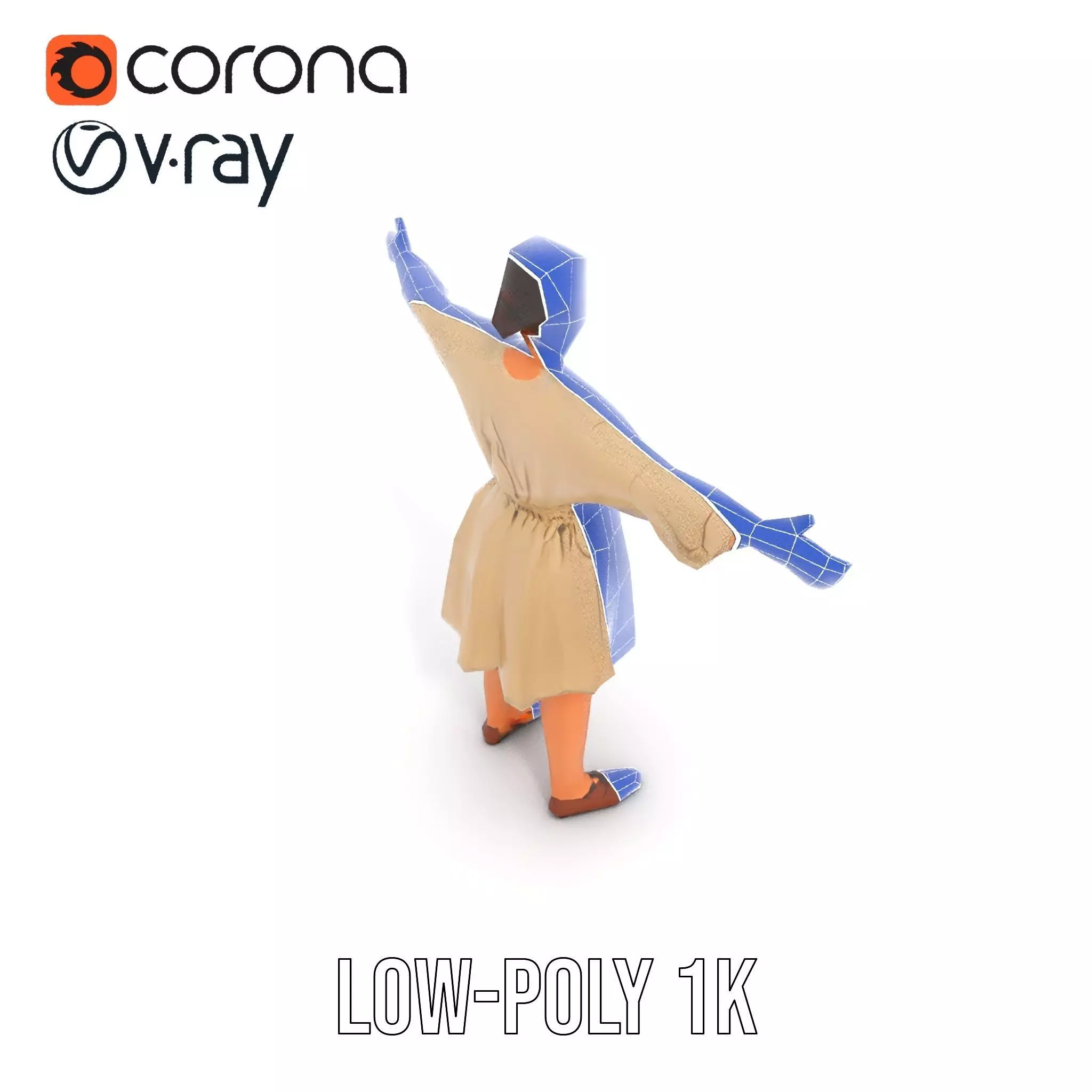 Casual Dress with Belt model pack Low-poly 3D model_24