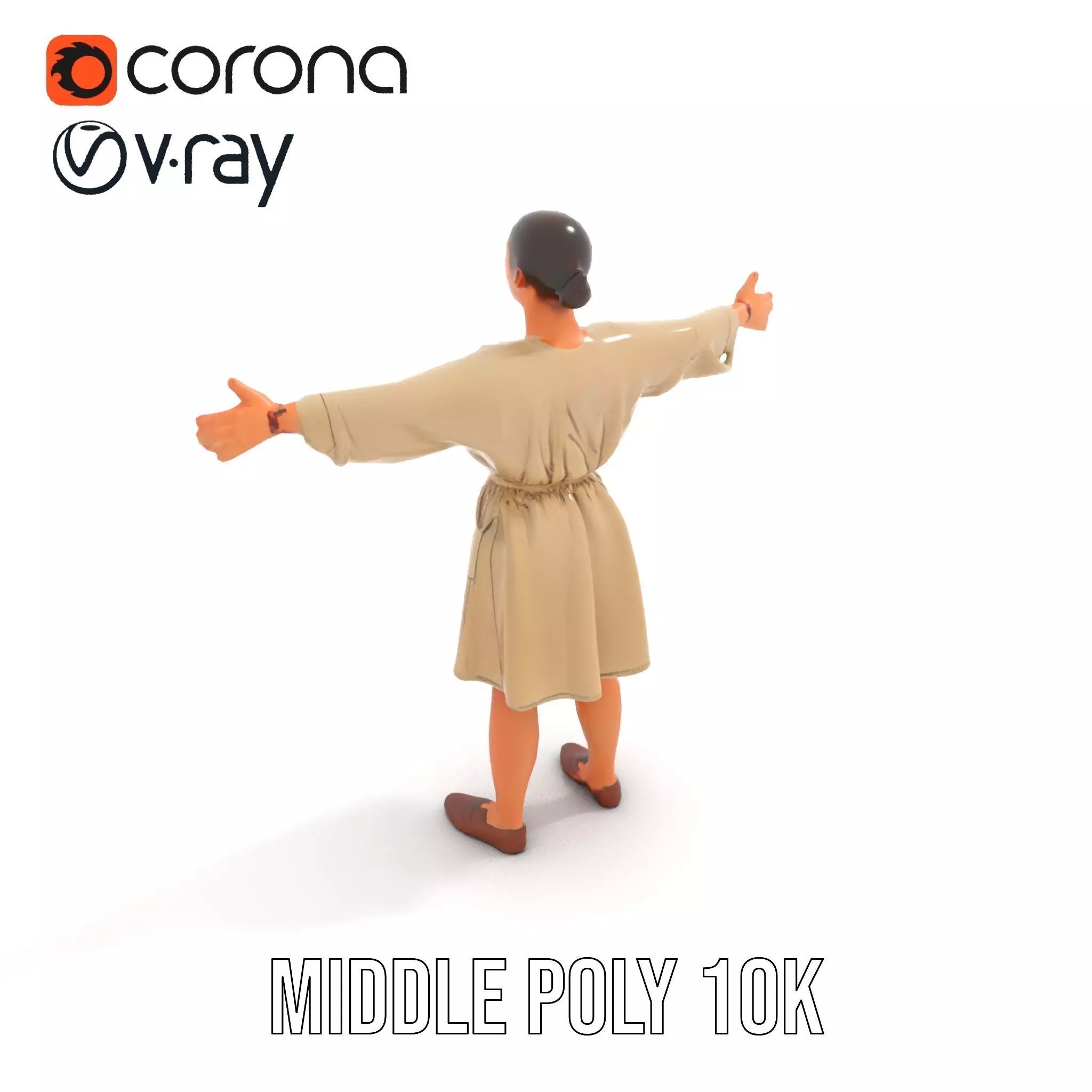 Casual Dress with Belt model pack Low-poly 3D model_21