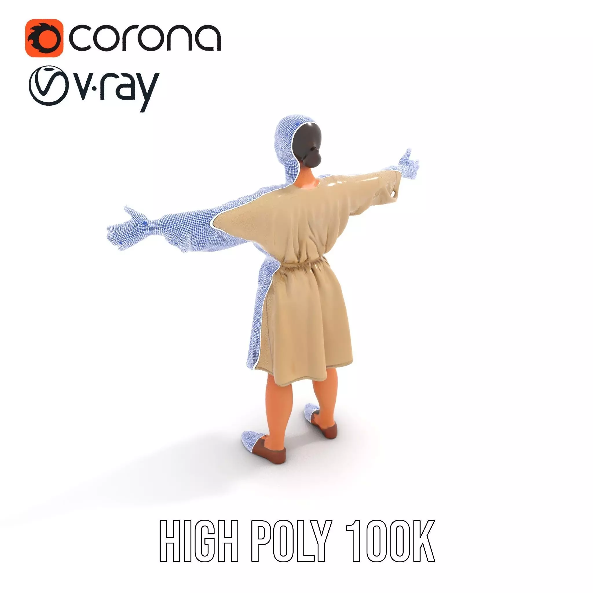 Casual Dress with Belt model pack Low-poly 3D model_17