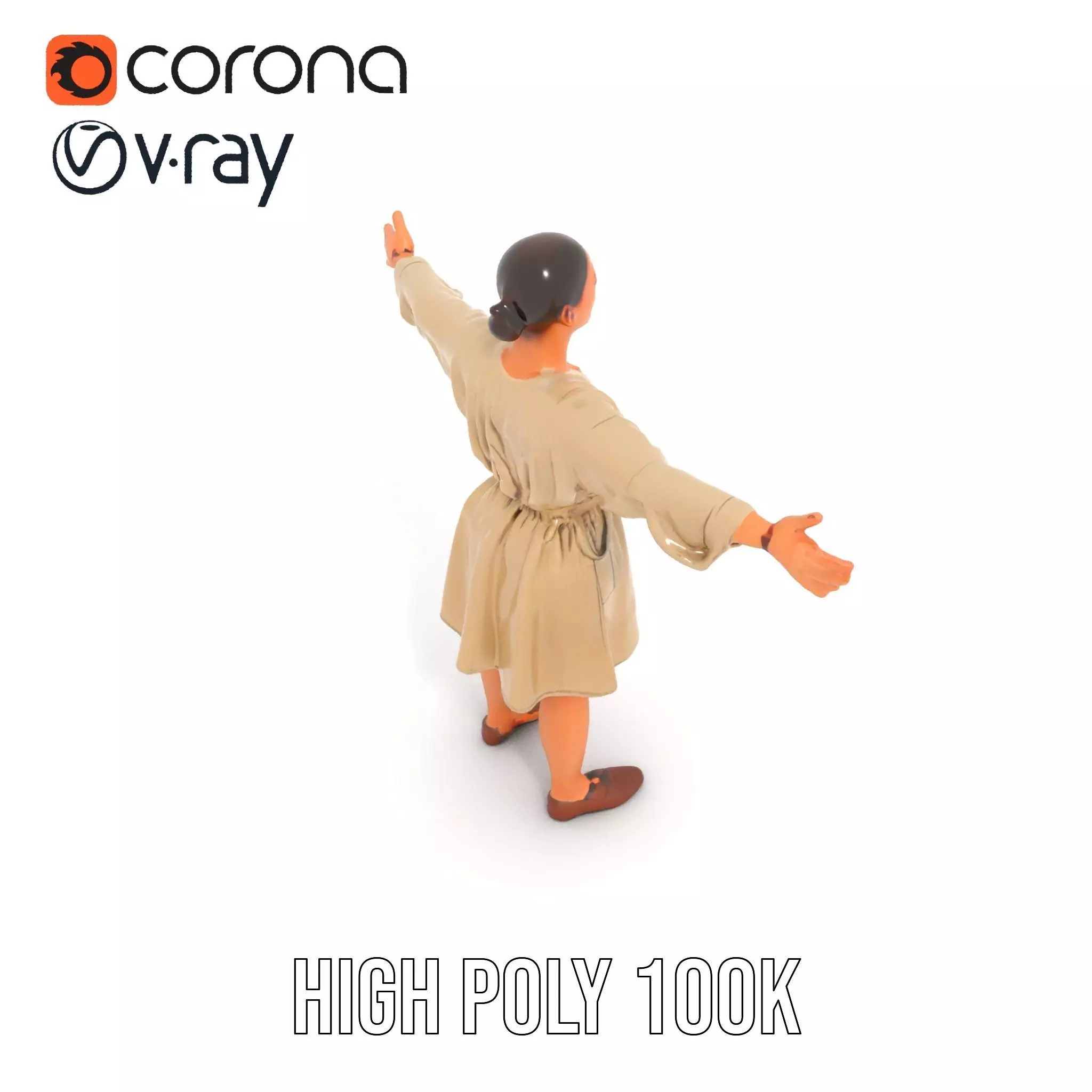 Casual Dress with Belt model pack Low-poly 3D model_25