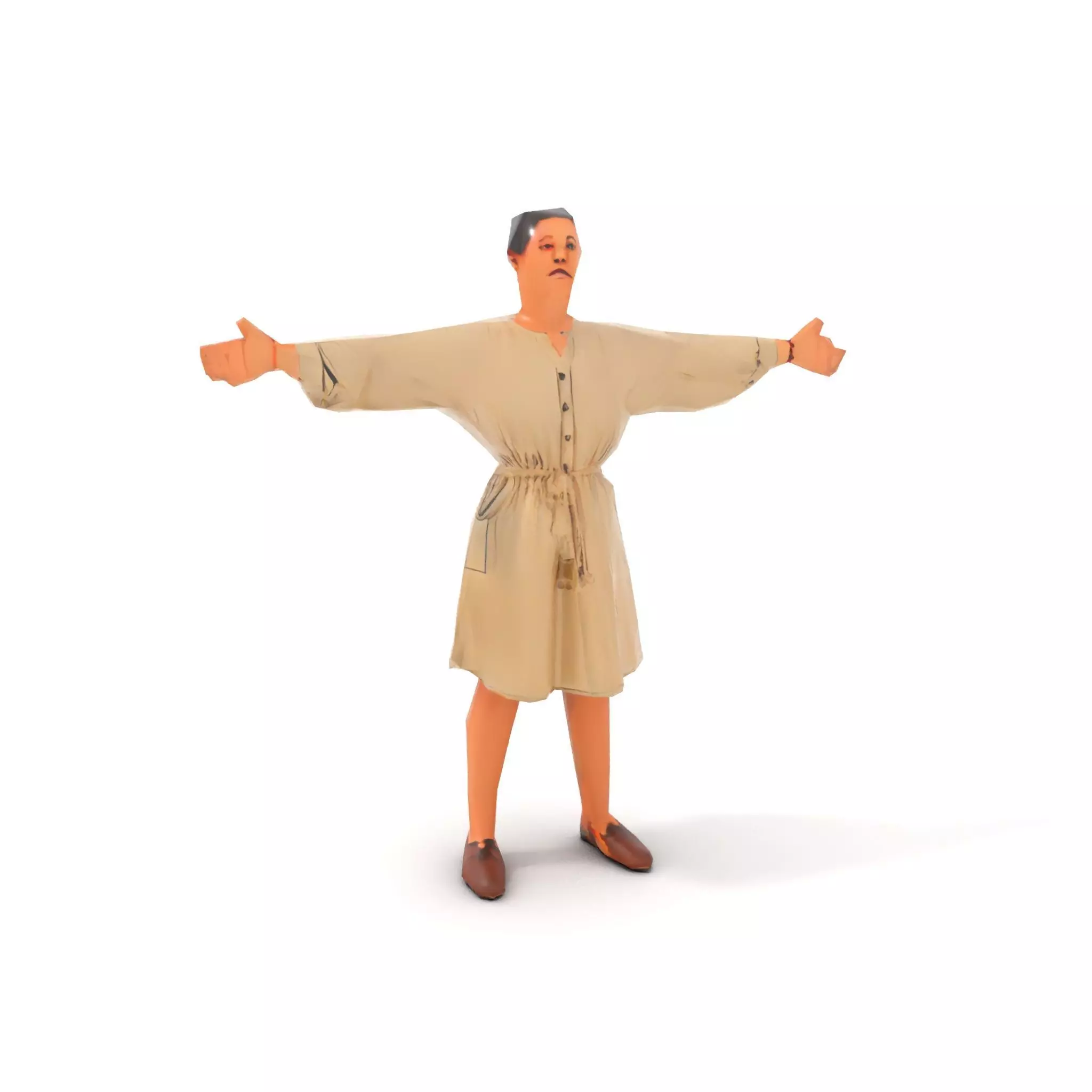 Casual Dress with Belt model pack Low-poly 3D model_16