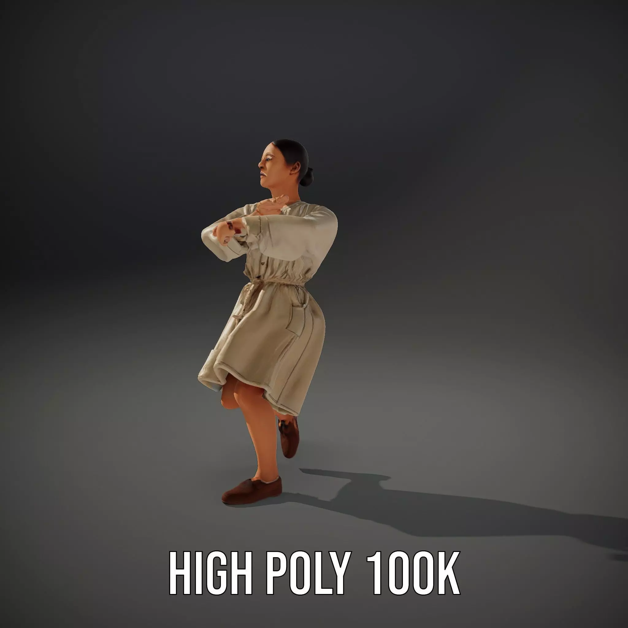 Casual Dress with Belt model pack Low-poly 3D model_28