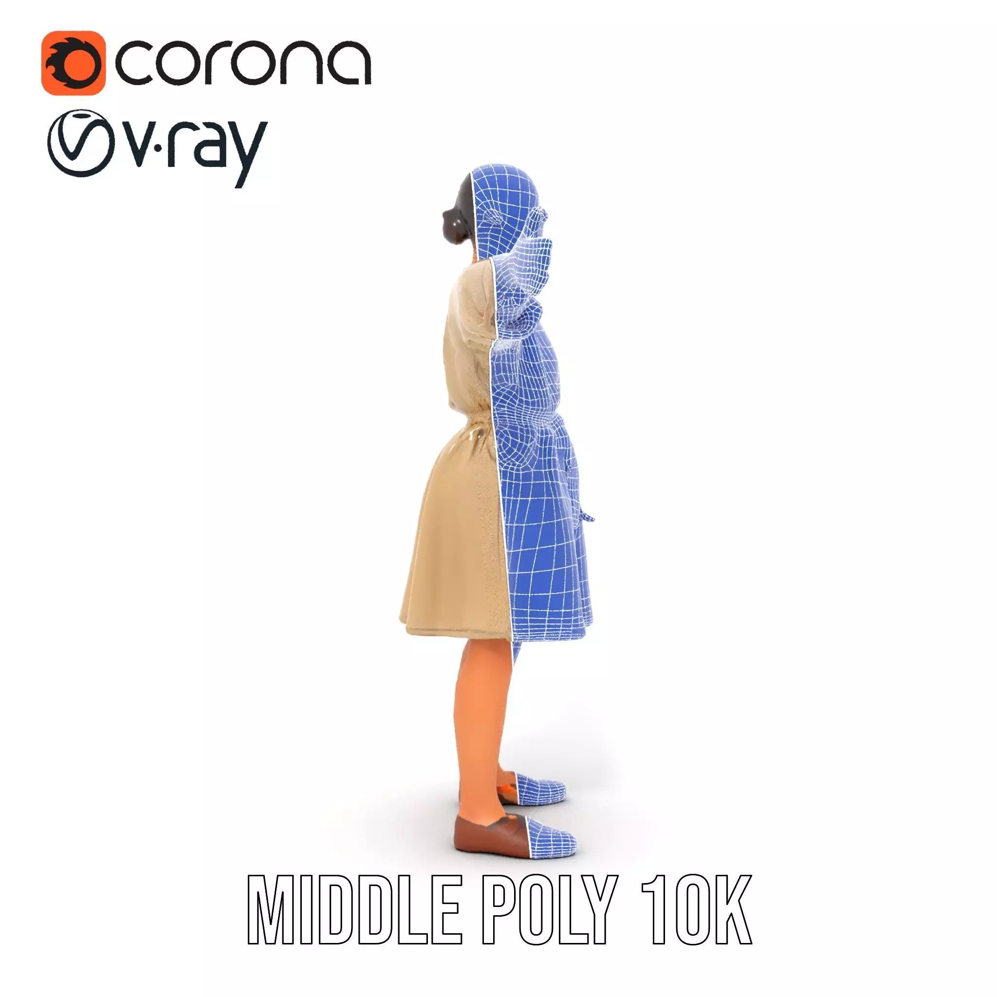 Casual Dress with Belt model pack Low-poly 3D model_23