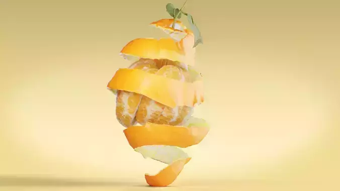 Orange Animated 3D model 3