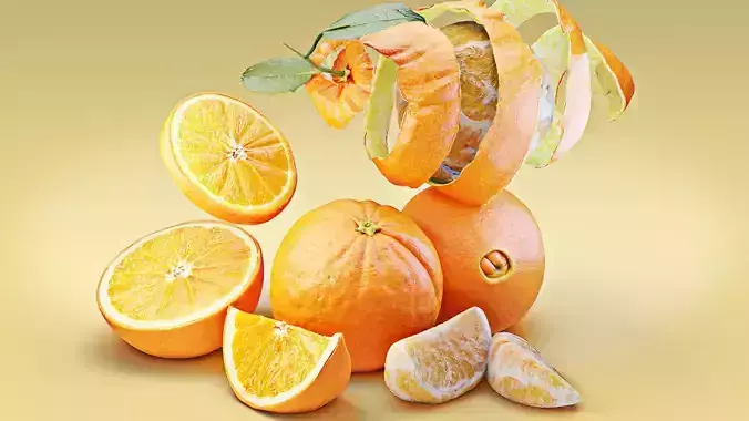 Orange Animated 3D model 2