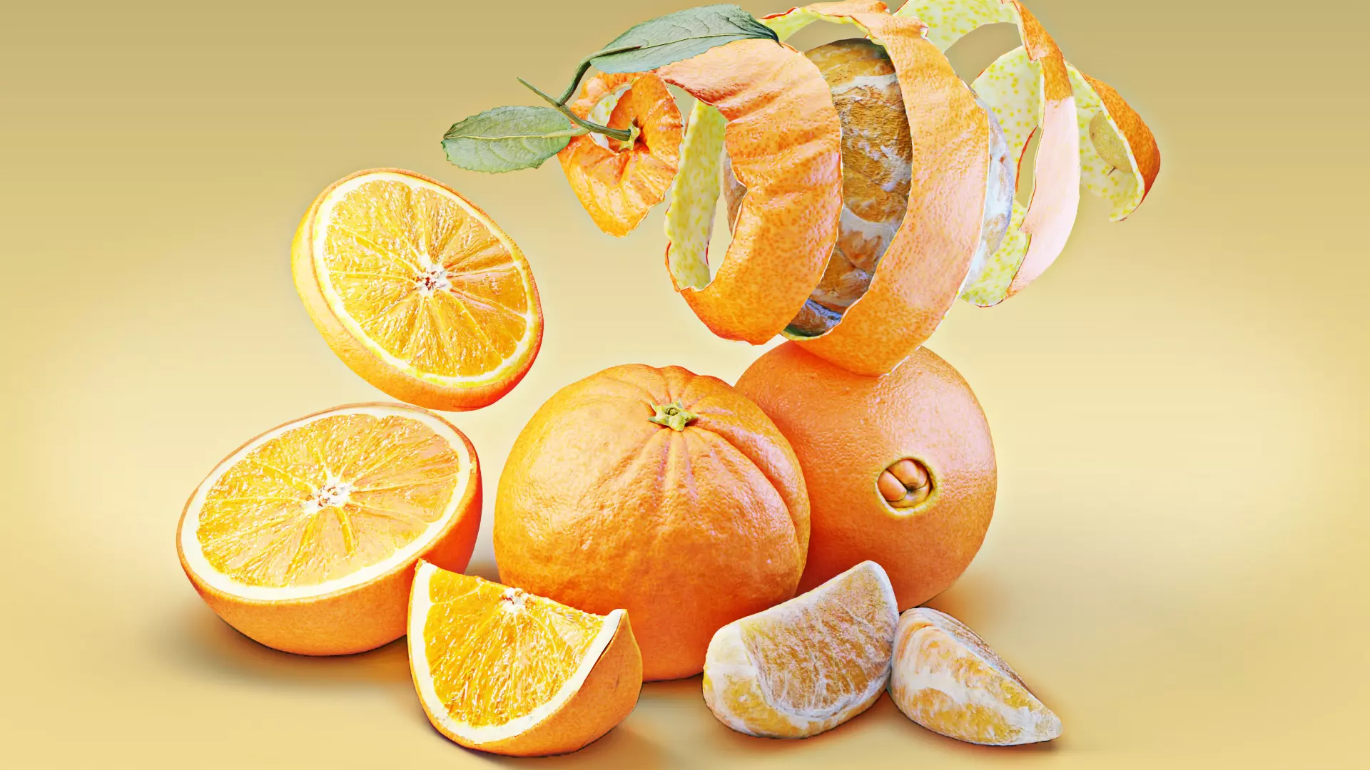 Orange Animated 3D model_2