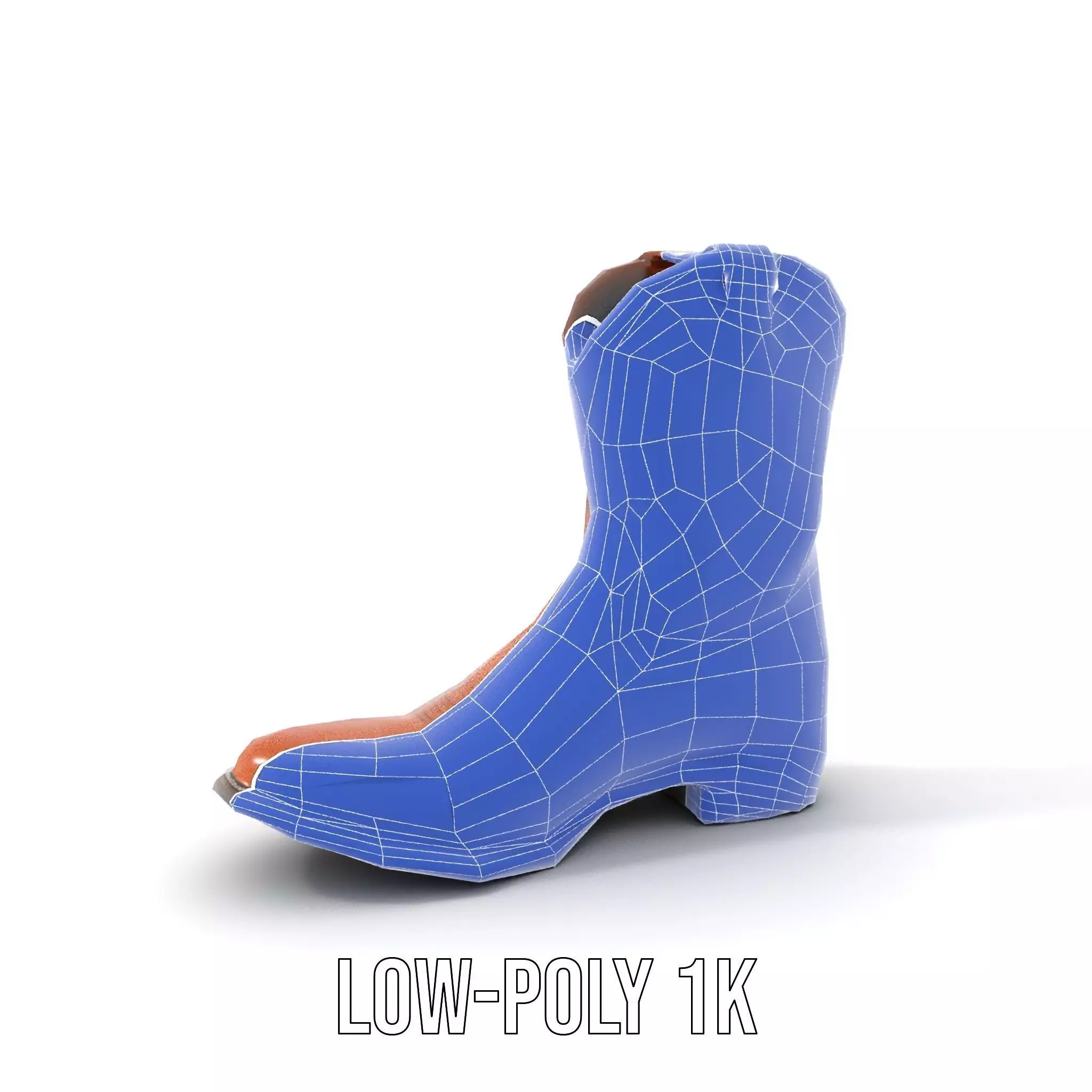 Cowboy Boot Model Pack Leather Western Style Low-poly 3D model_13