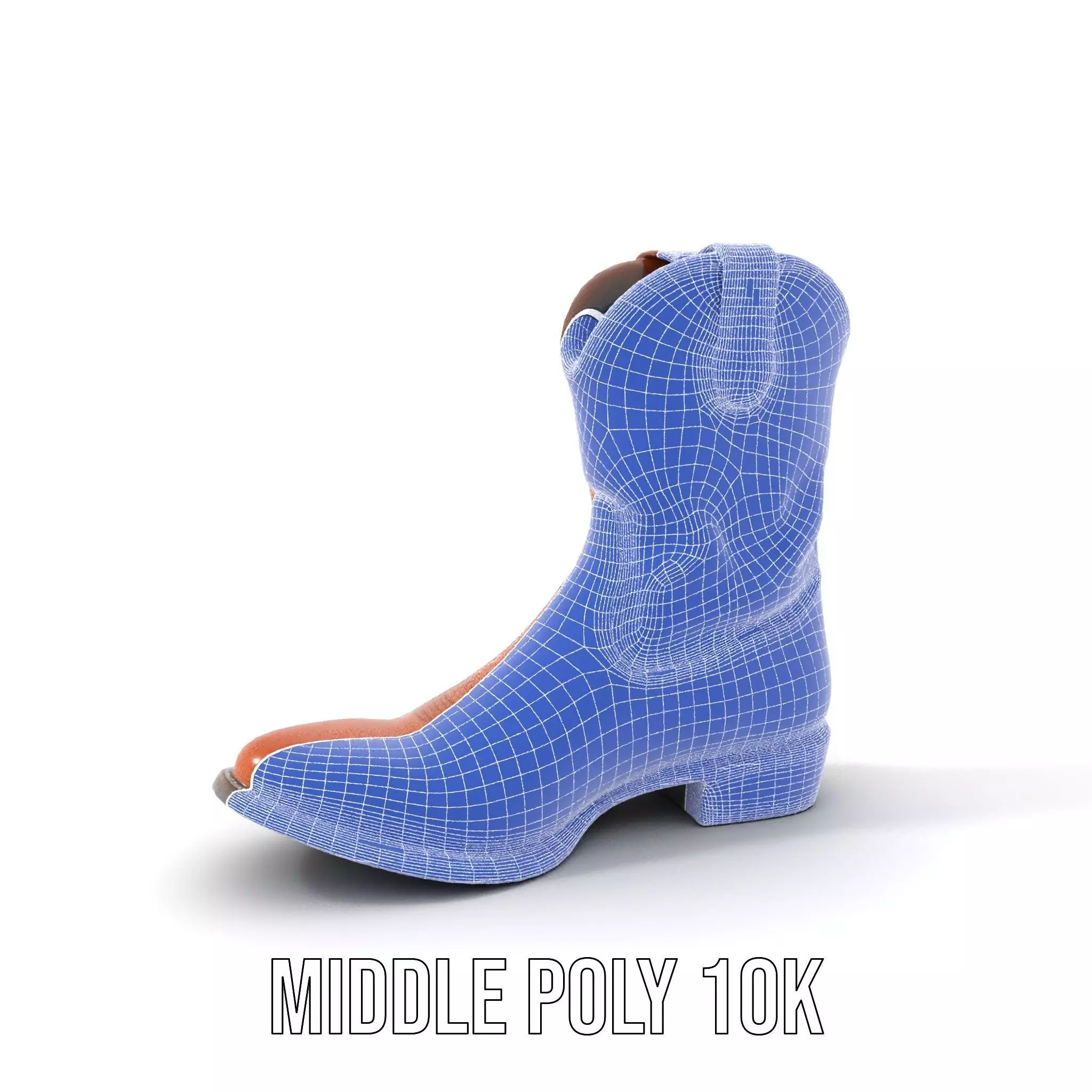 Cowboy Boot Model Pack Leather Western Style Low-poly 3D model_25