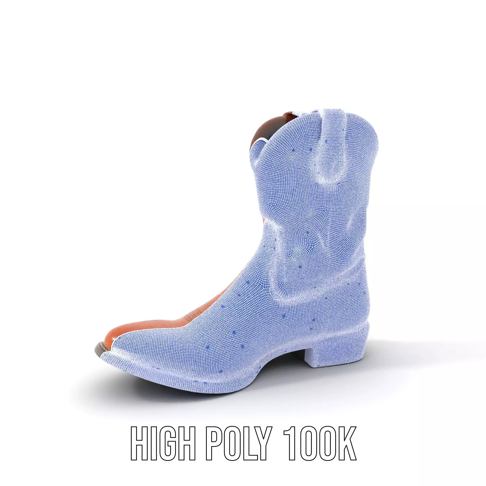 Cowboy Boot Model Pack Leather Western Style Low-poly 3D model_5