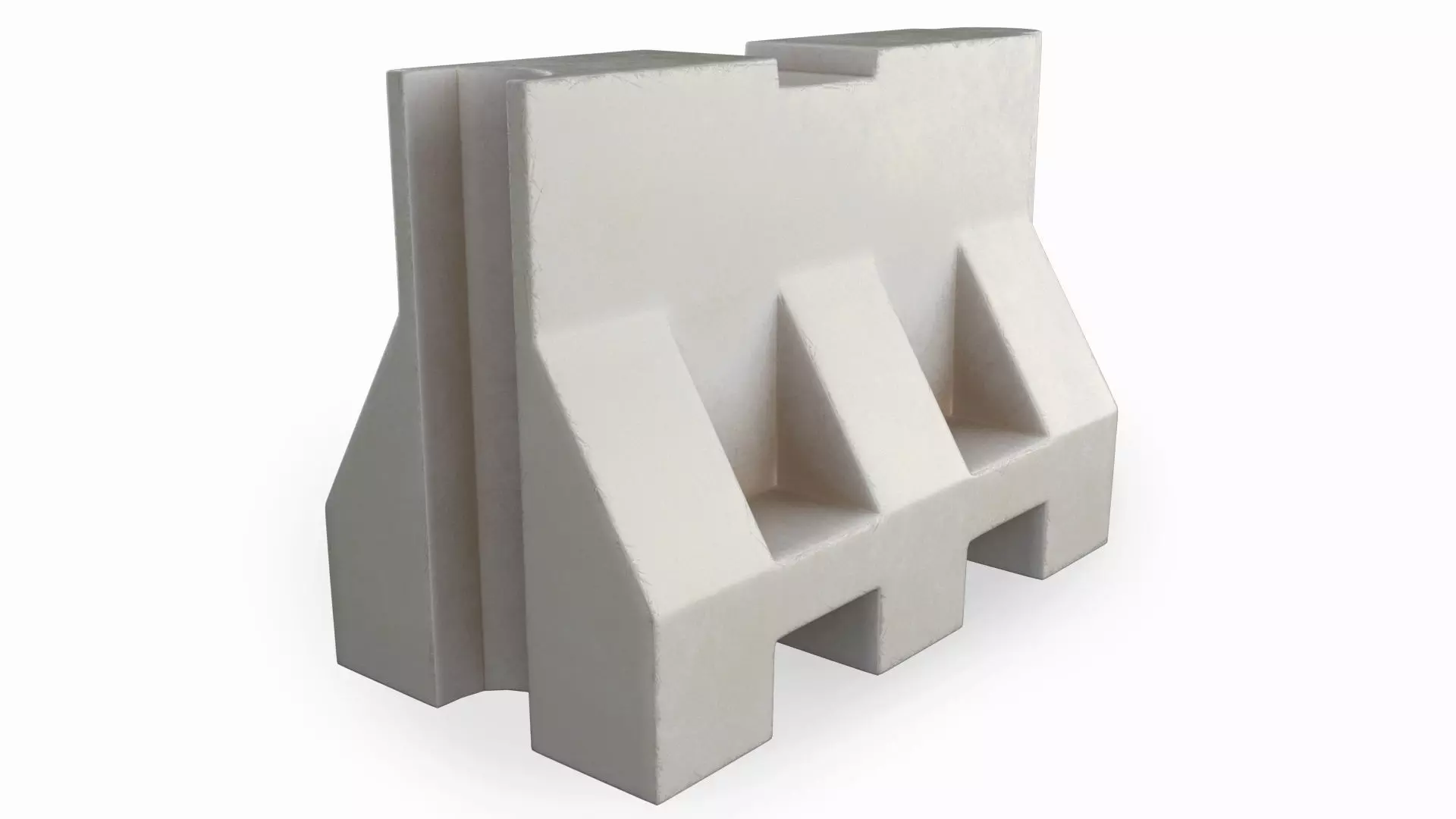 Old Plastic Road Barricade 3D model_4