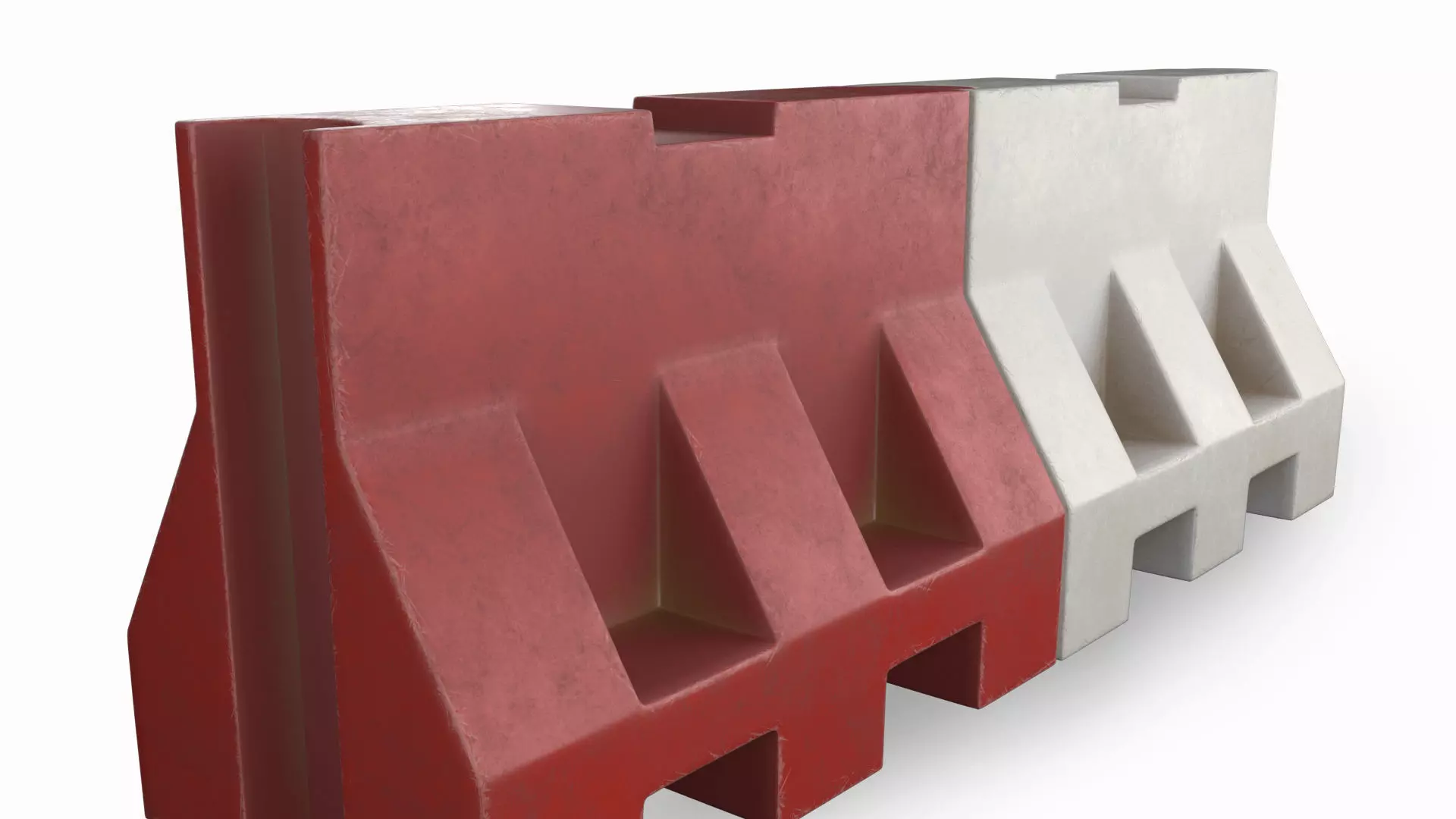 Old Plastic Road Barricade 3D model_5