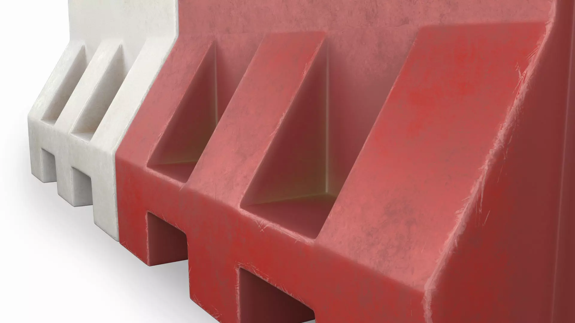 Old Plastic Road Barricade 3D model_2