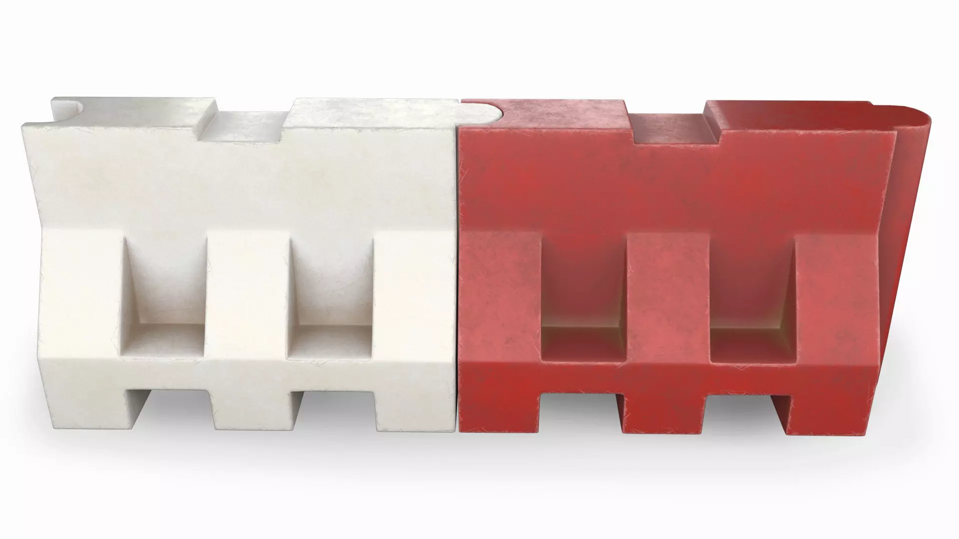 Old Plastic Road Barricade 3D model_1