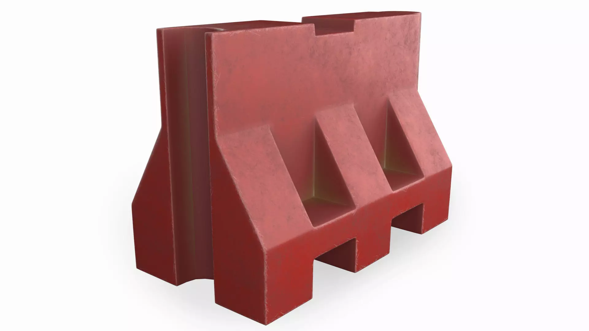 Old Plastic Road Barricade 3D model_3