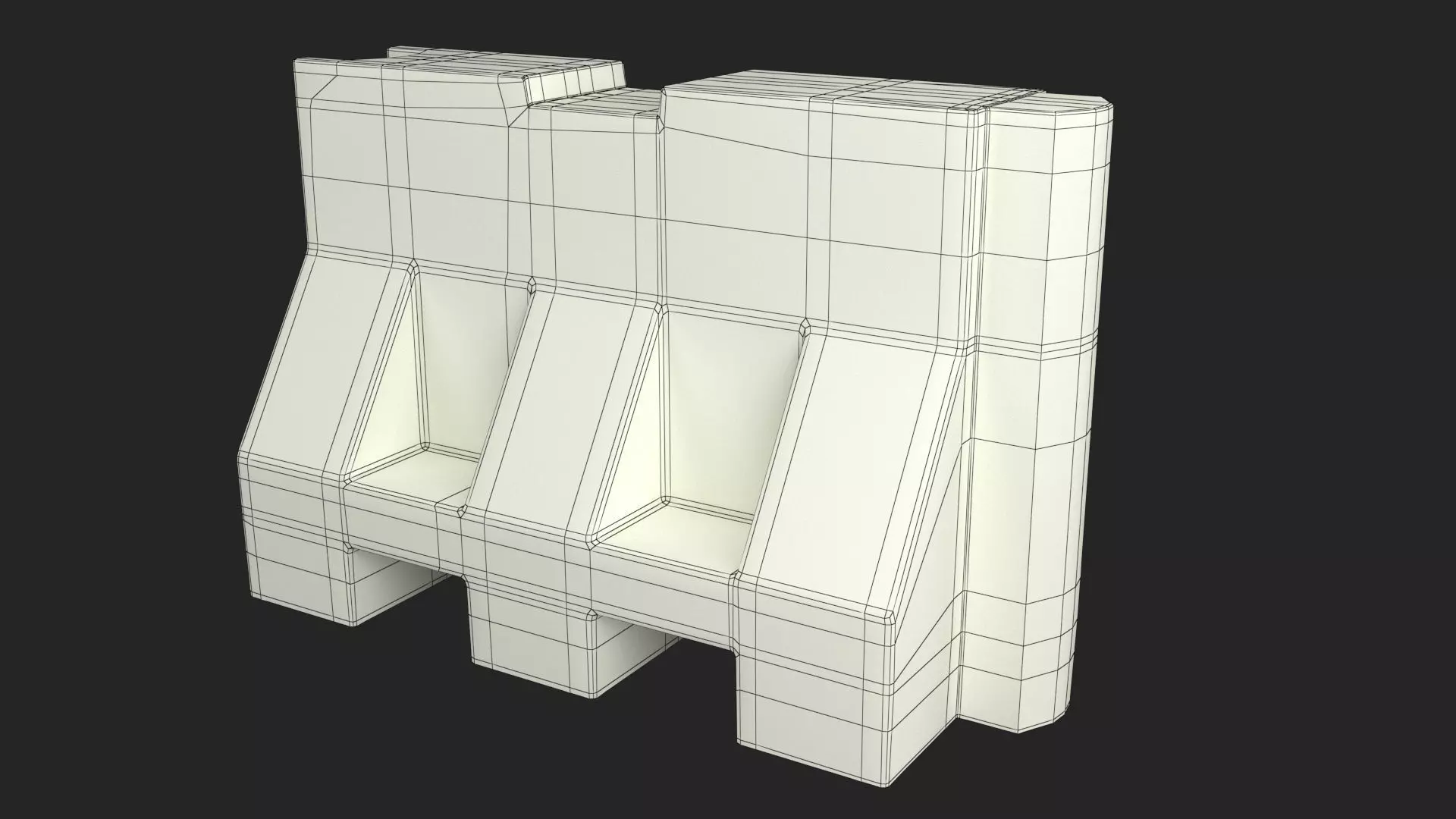 Old Plastic Road Barricade 3D model_6