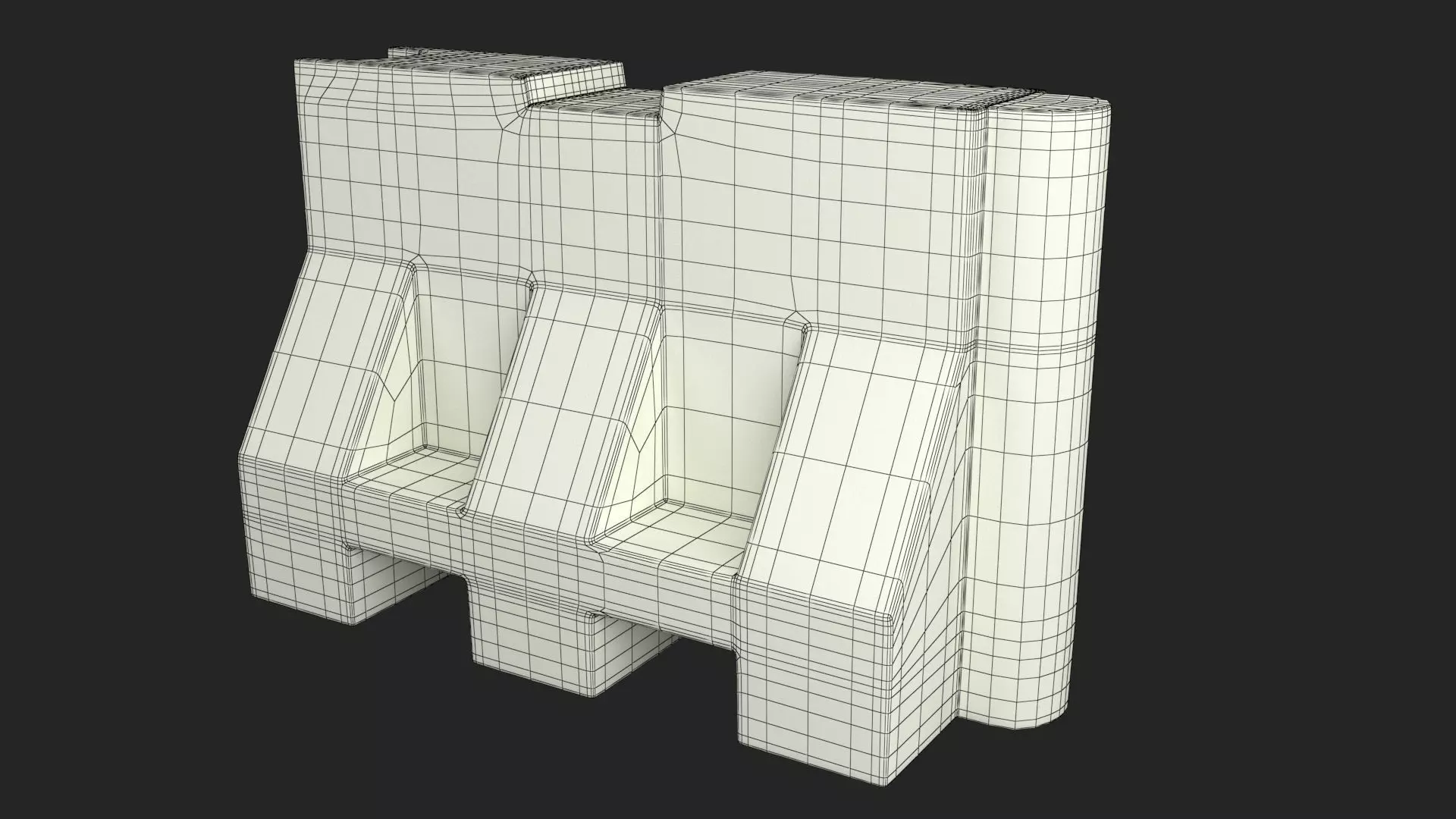 Old Plastic Road Barricade 3D model_7